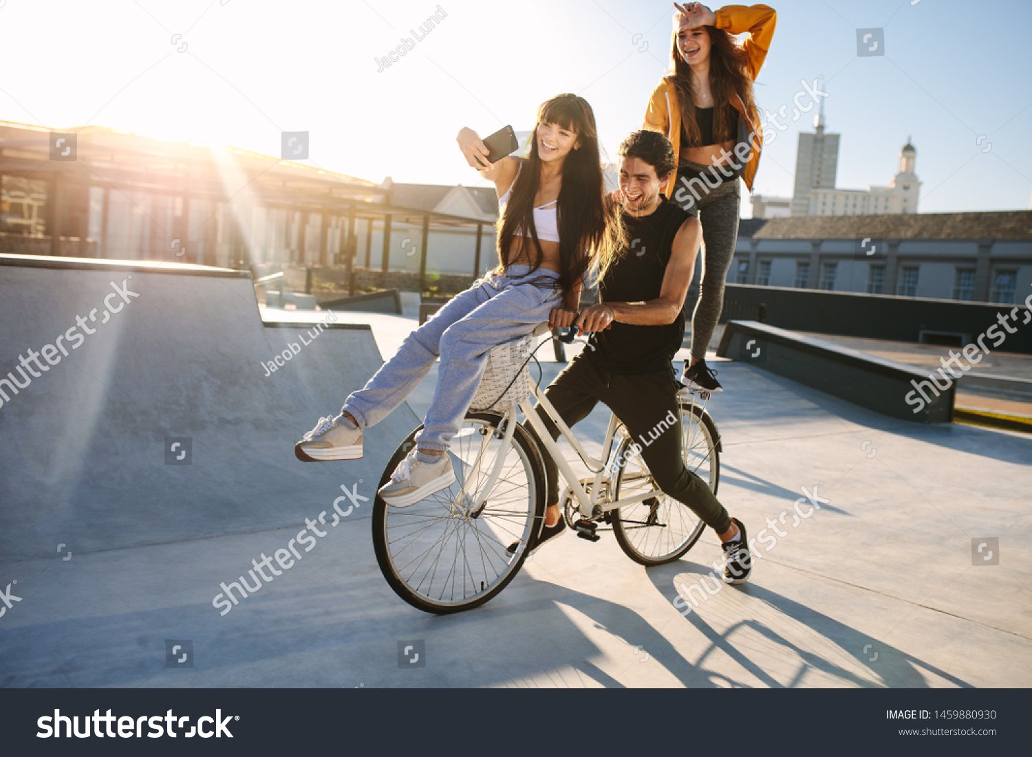 girl sitting on bike