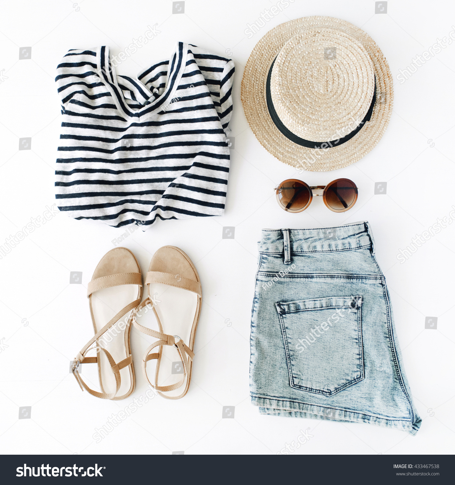 Woman Summer Clothes Collage On White Stock Photo (Edit Now) 433467538