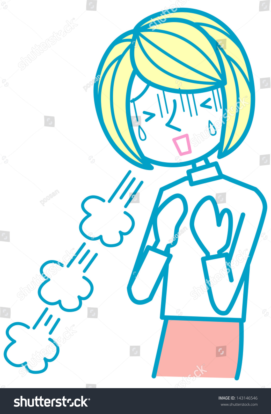 Woman Shortness Breath Stock Illustration 143146546 - Shutterstock