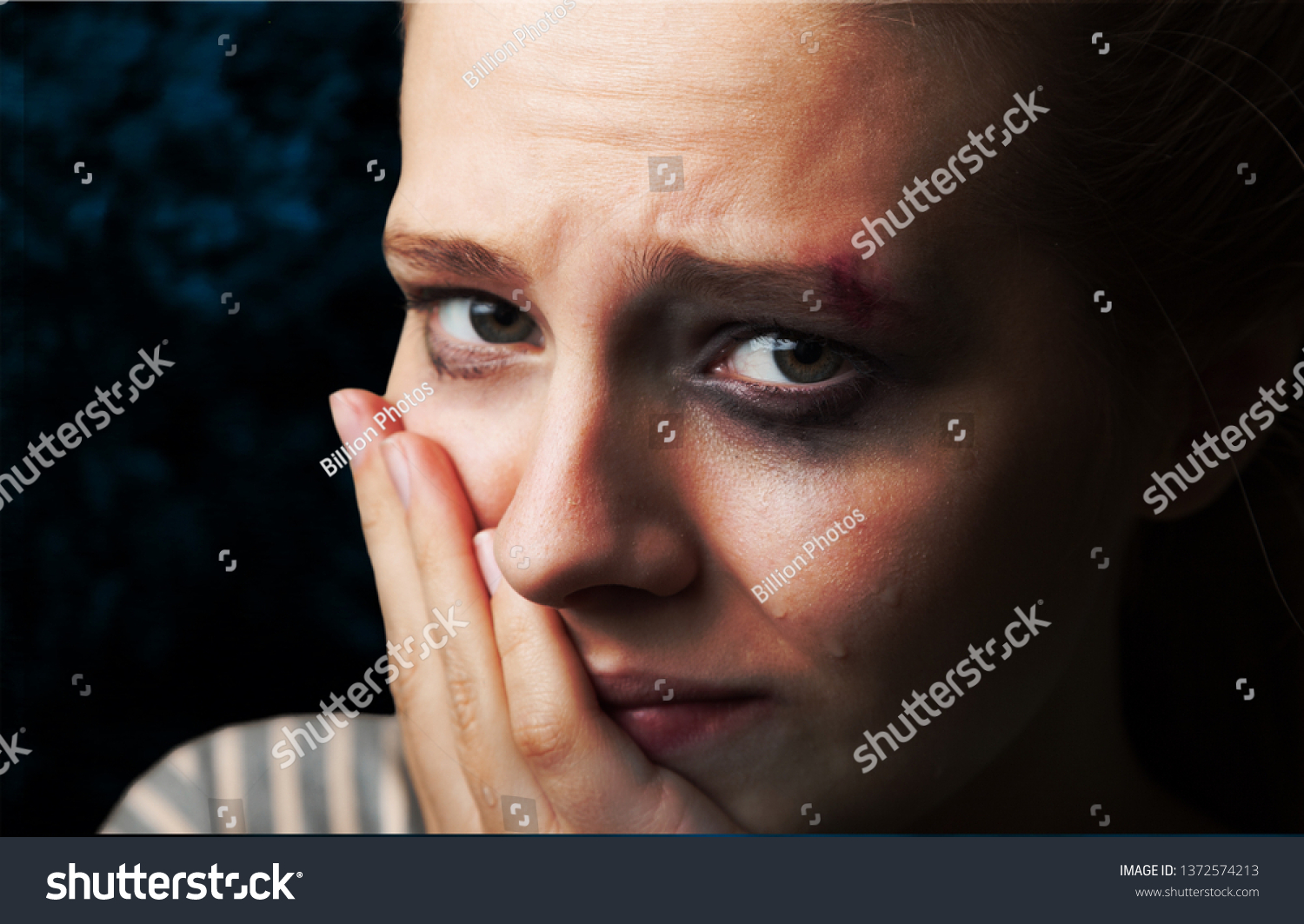 Woman Victim Domestic Violence Aggression Stock Photo 1372574213 ...