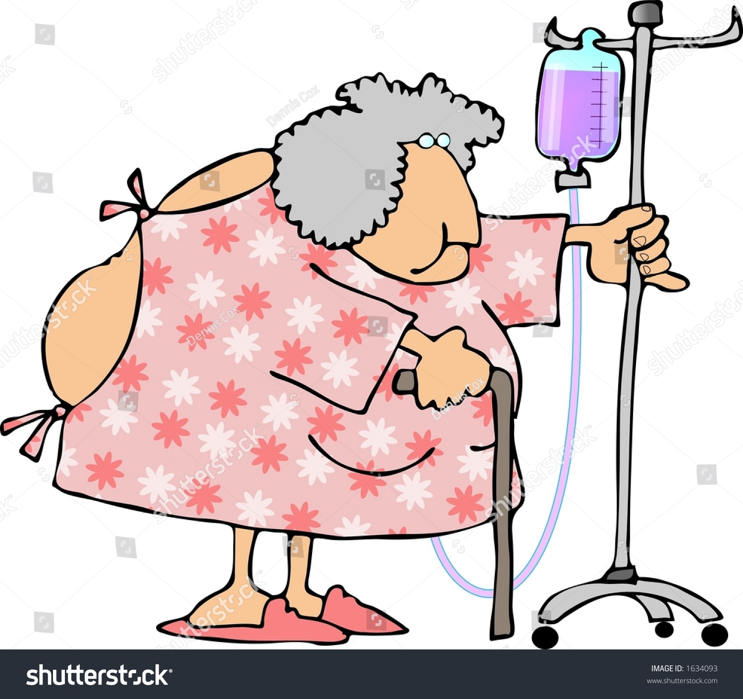 Woman Wearing Hospital Gown 스톡 일러스트 1634093 | Shutterstock