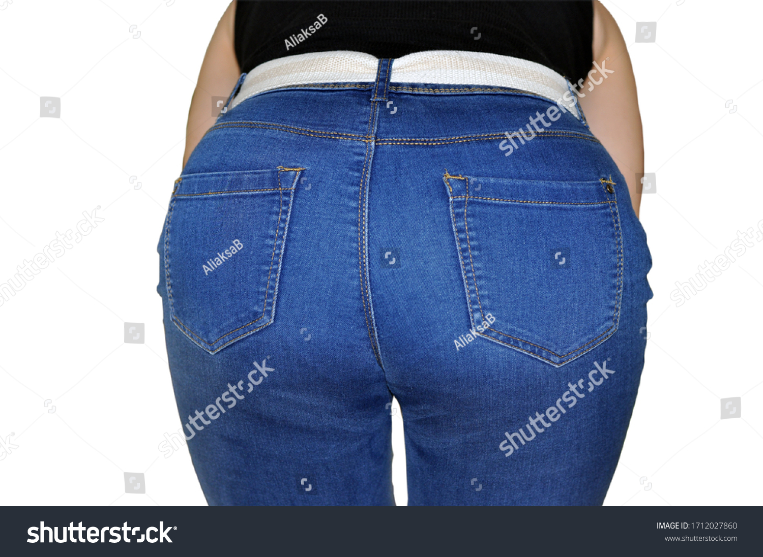 Woman Wearing Jeans Pants Back Womens Stock Photo (Edit Now) 1712027860