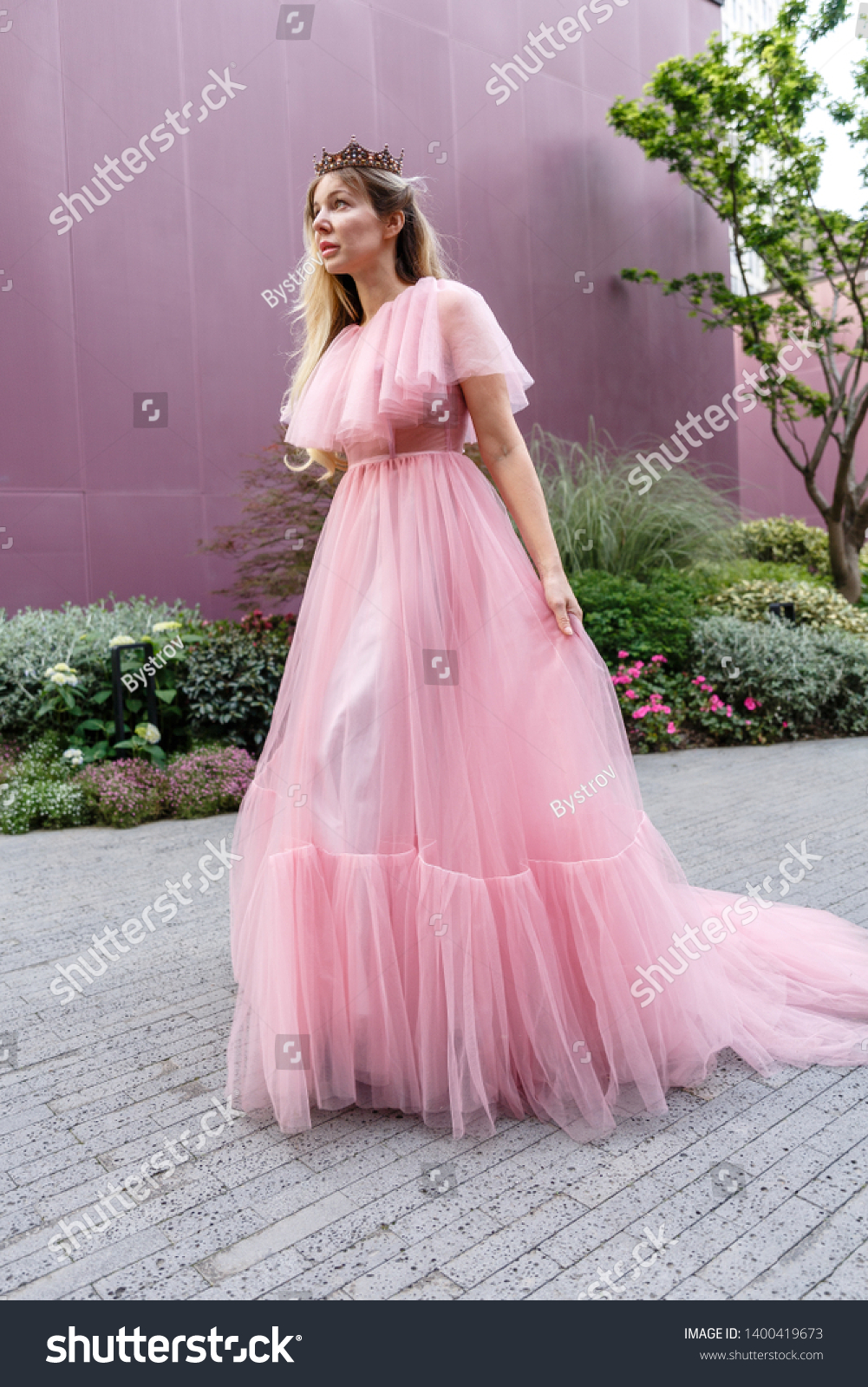 women pink gown