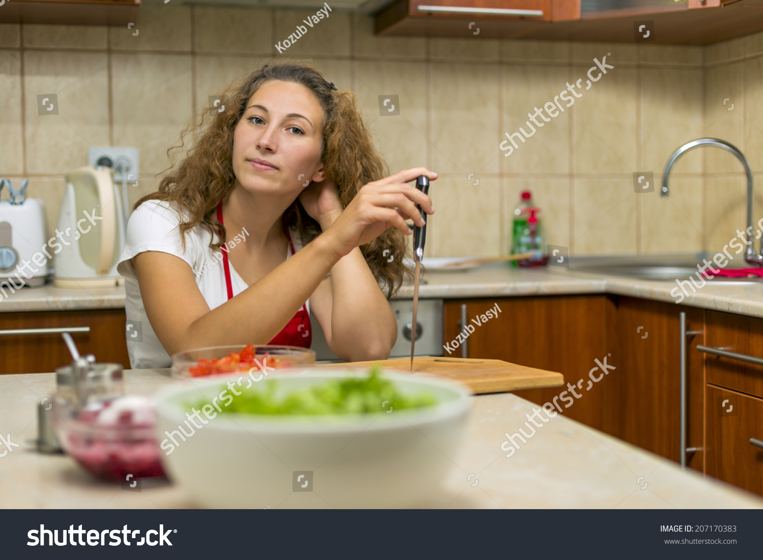 Knives In The Kitchen woman knife kitchen stock photo 207170383 shutterstock Knives In The Kitchen woman knife kitchen stock photo 207170383 shutterstock
