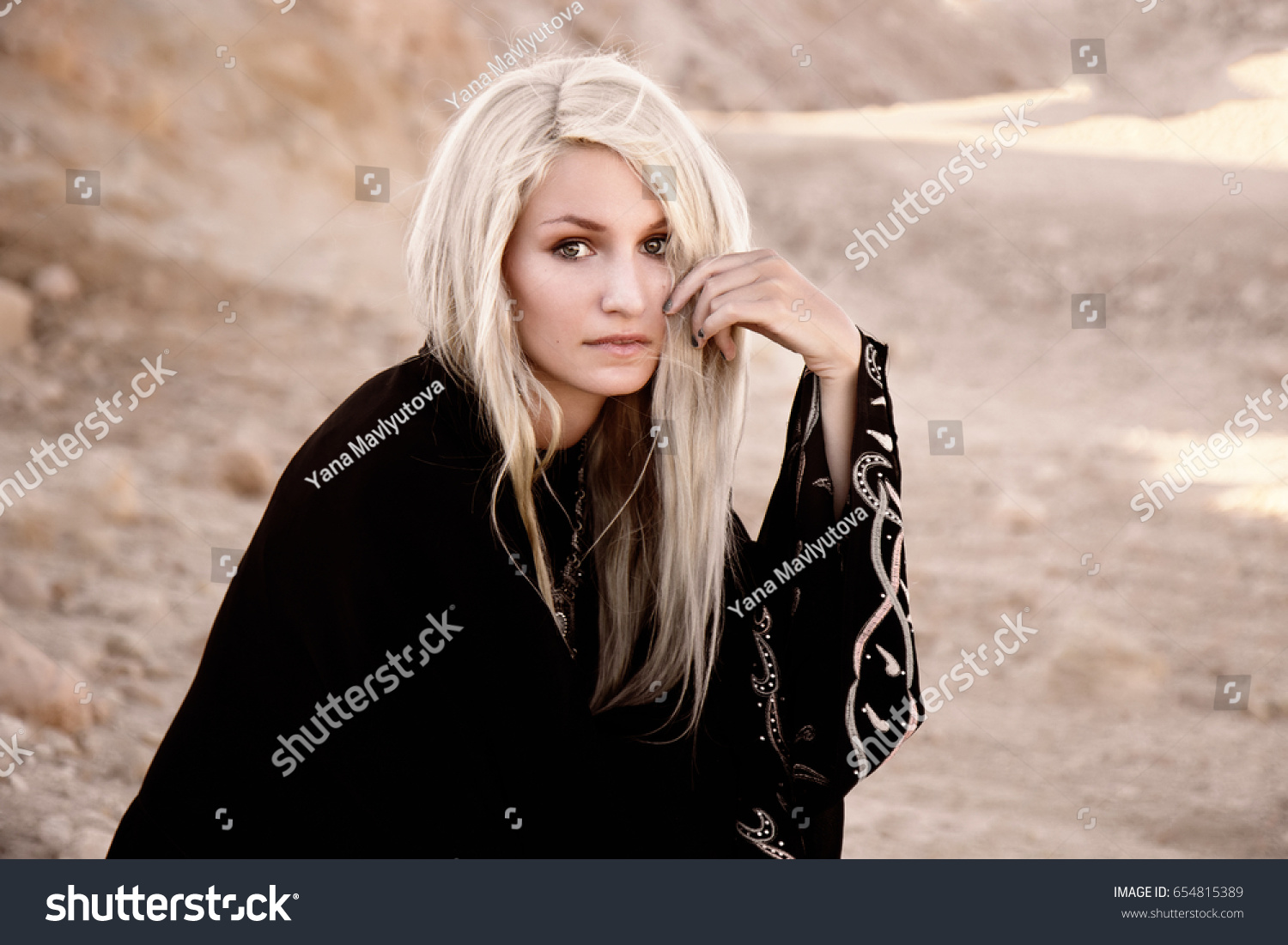 Woman Blond Hair Beautiful Deep Eyes Stock Photo Edit Now 654815389