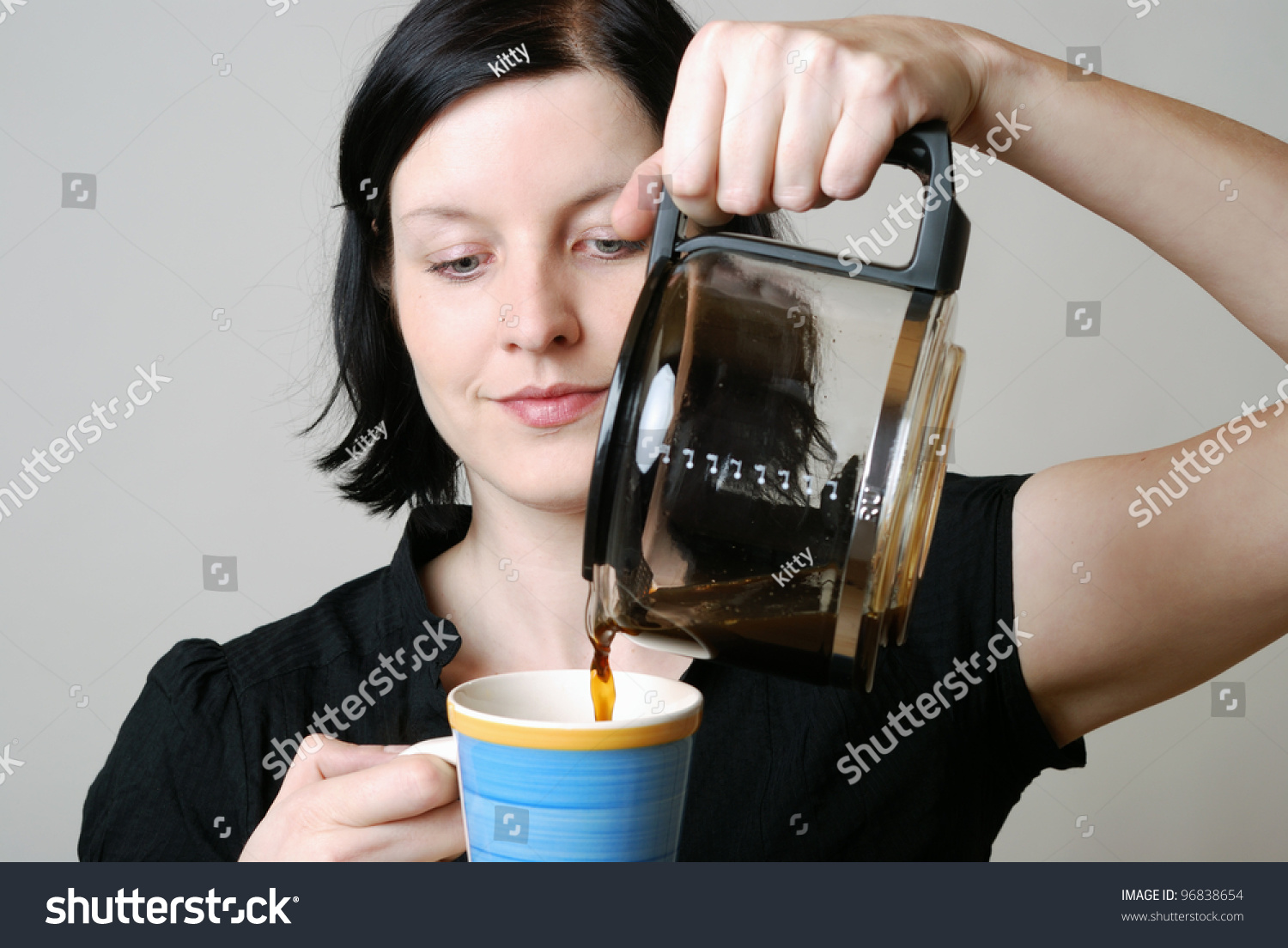 Woman With Coffee Pot Stock Photo 96838654 : Shutterstock