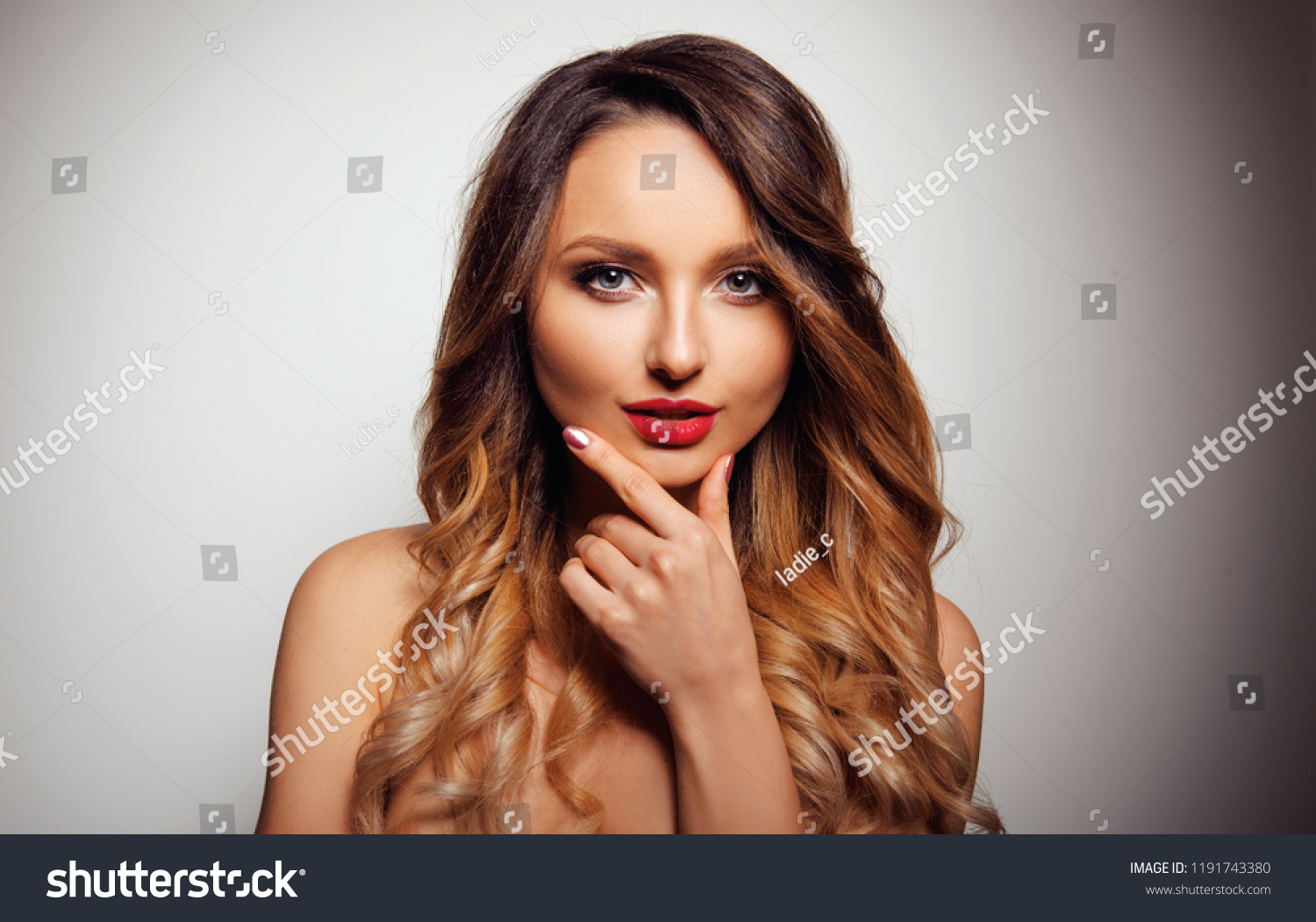 Woman Long Healthy Colorful Ombre Wavy Stock Photo Edit Now