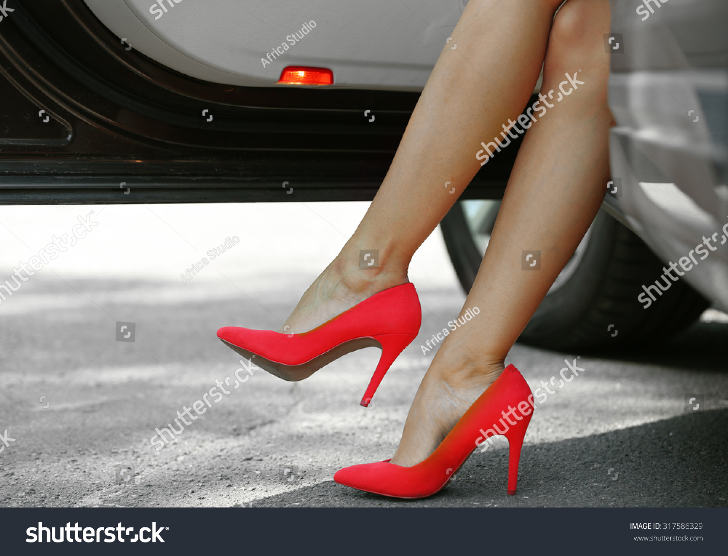 Woman Sexy Legs Car Closeup Stock Photo (Royalty Free) 317586329 ...