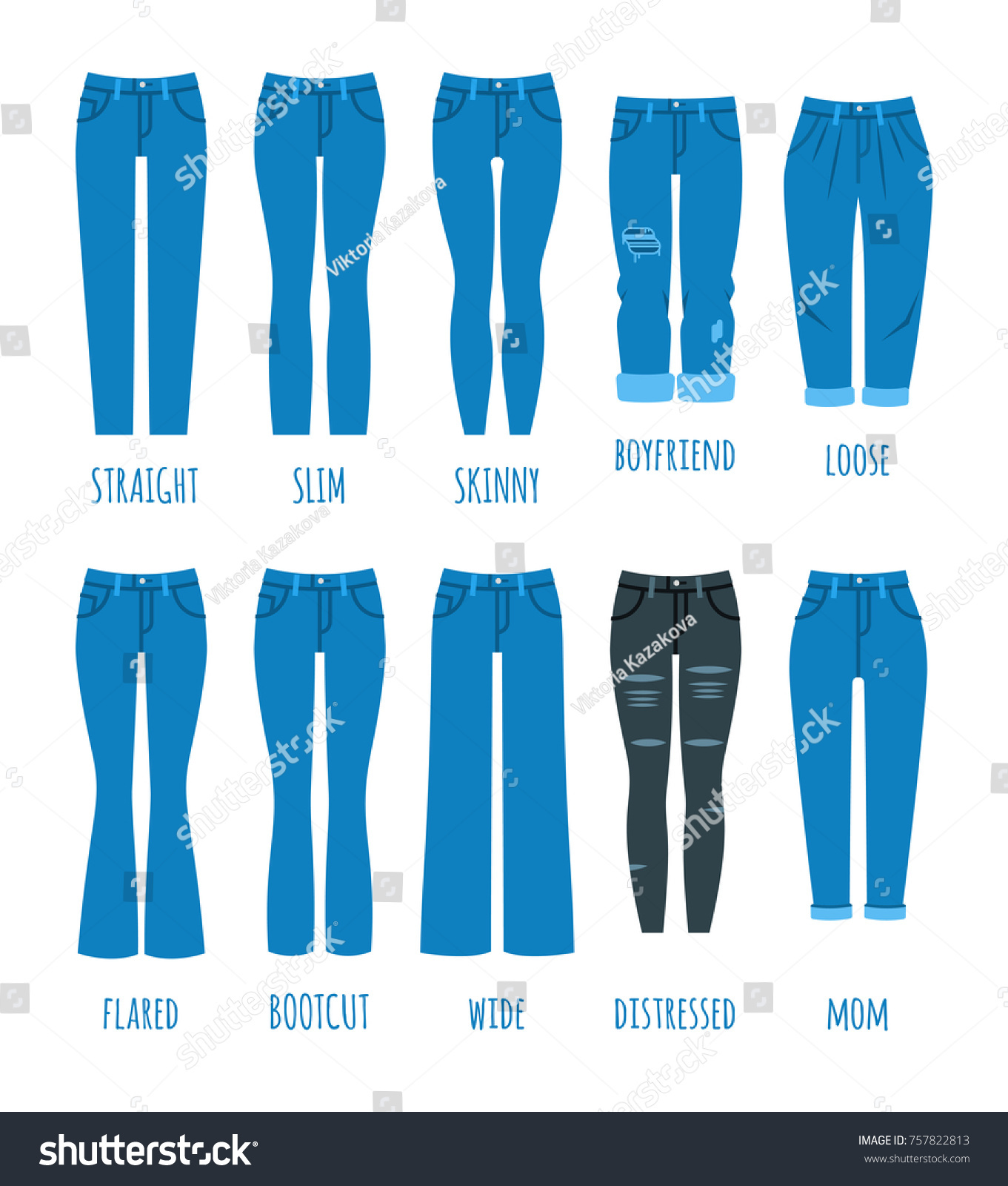 different types jeans name