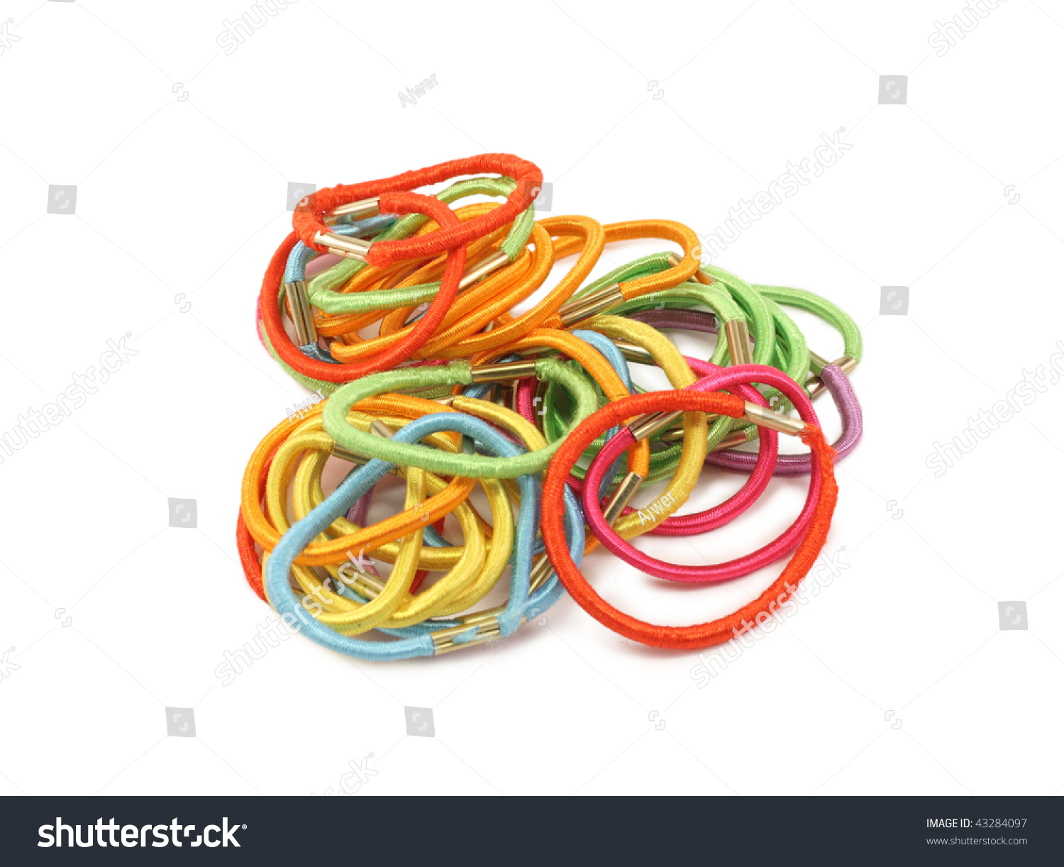 multi colored rubber bands