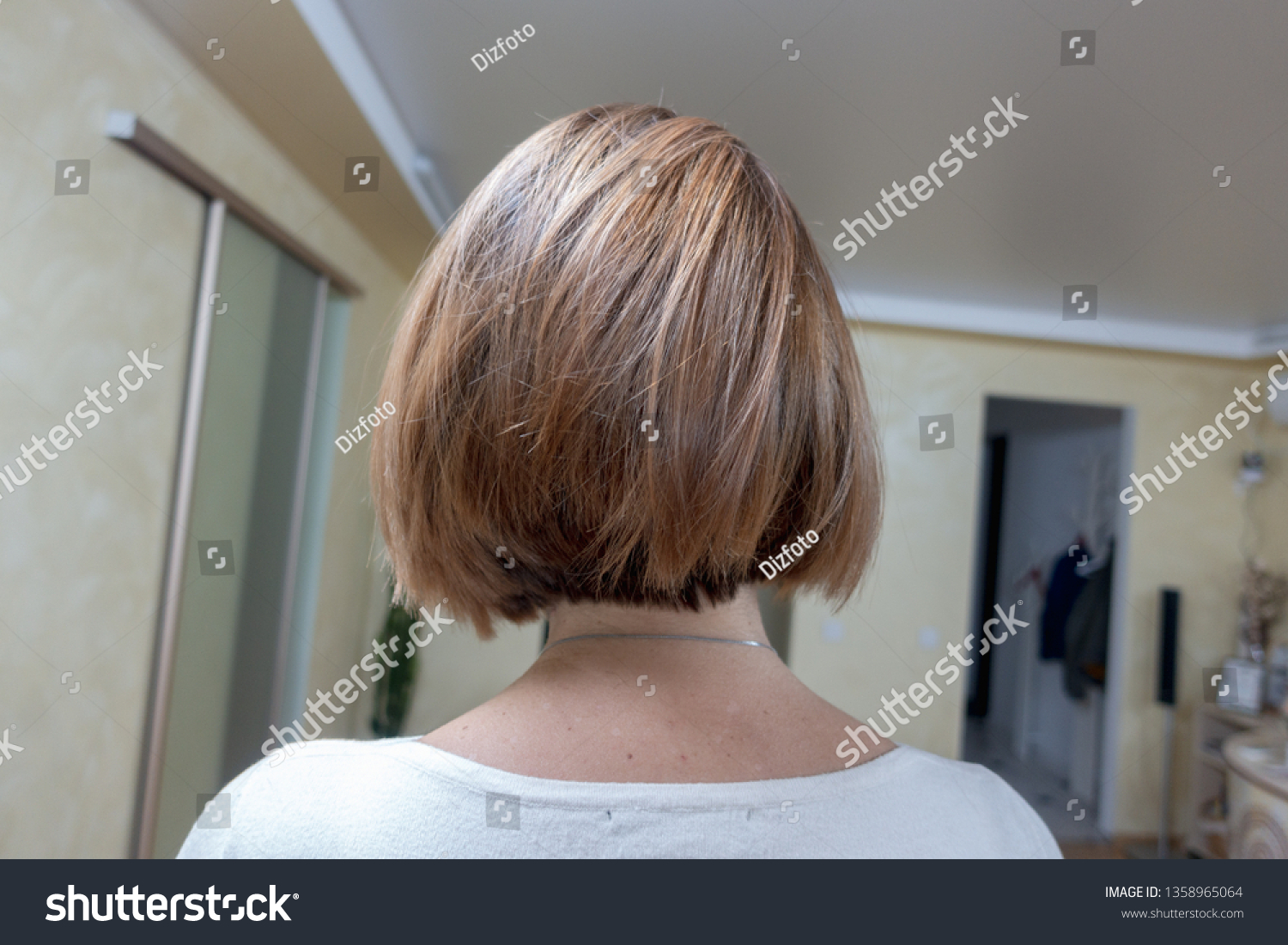 Womens Short Hairstyle Back View Royalty Free Stock Image