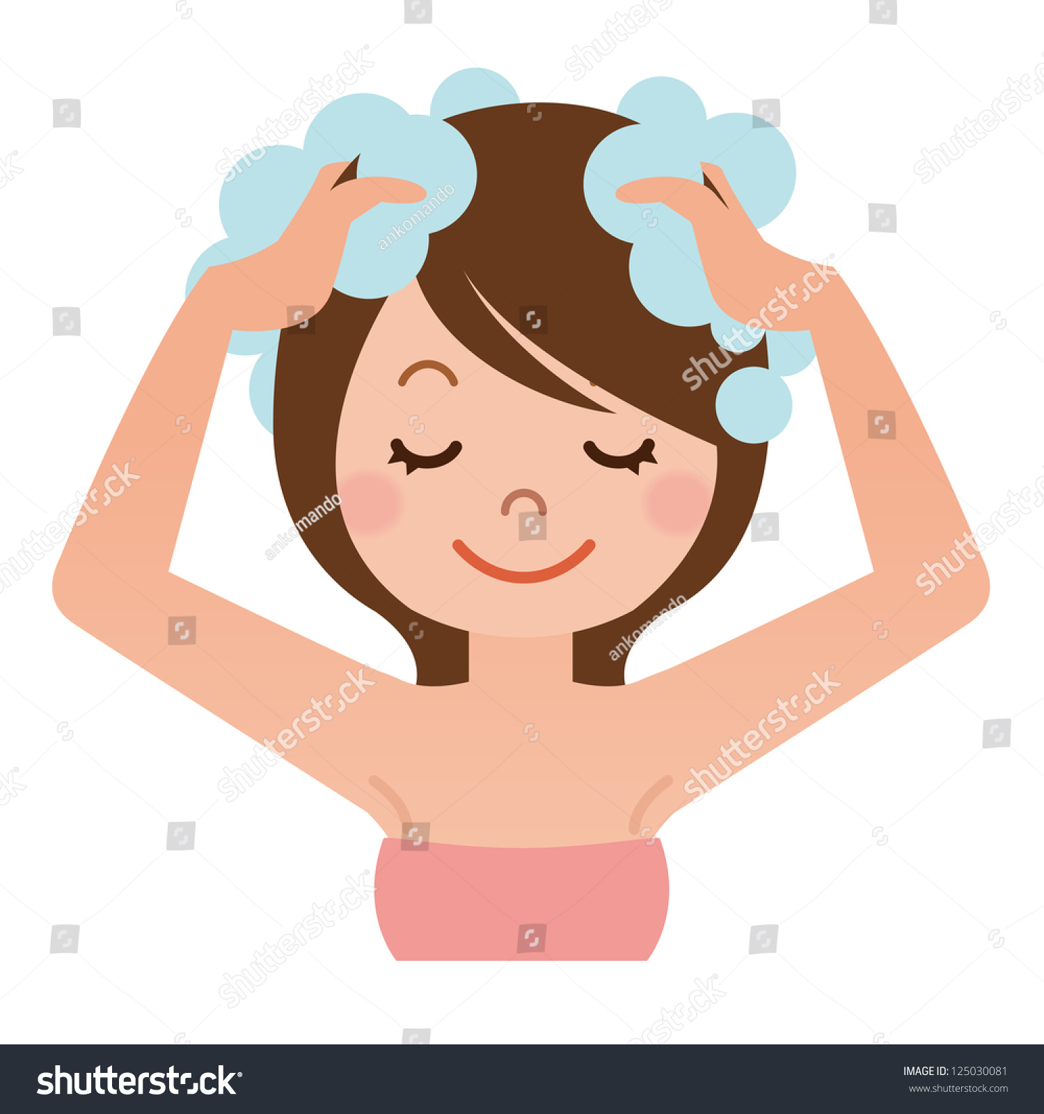 Women Wash Your Head Shampoo Stock Illustration 125030081