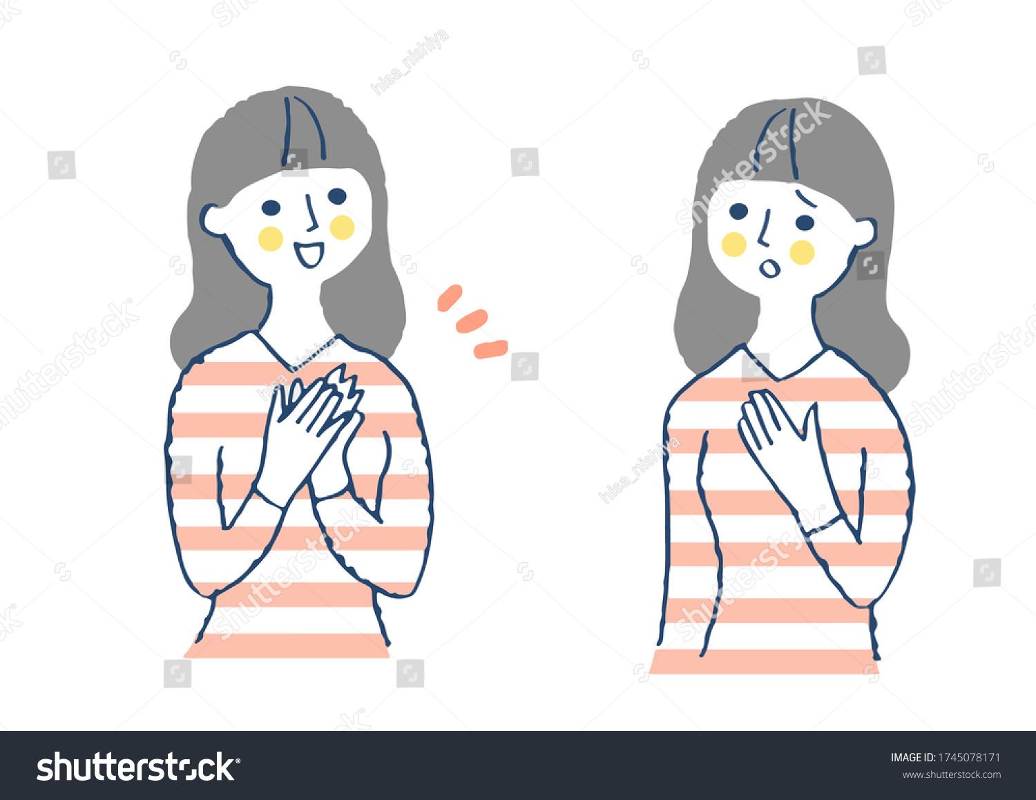幸せな女性と困っている女性