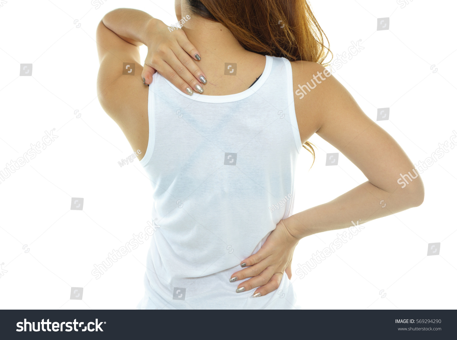 Women Waist Pain Neck Pain Stock Photo 569294290 