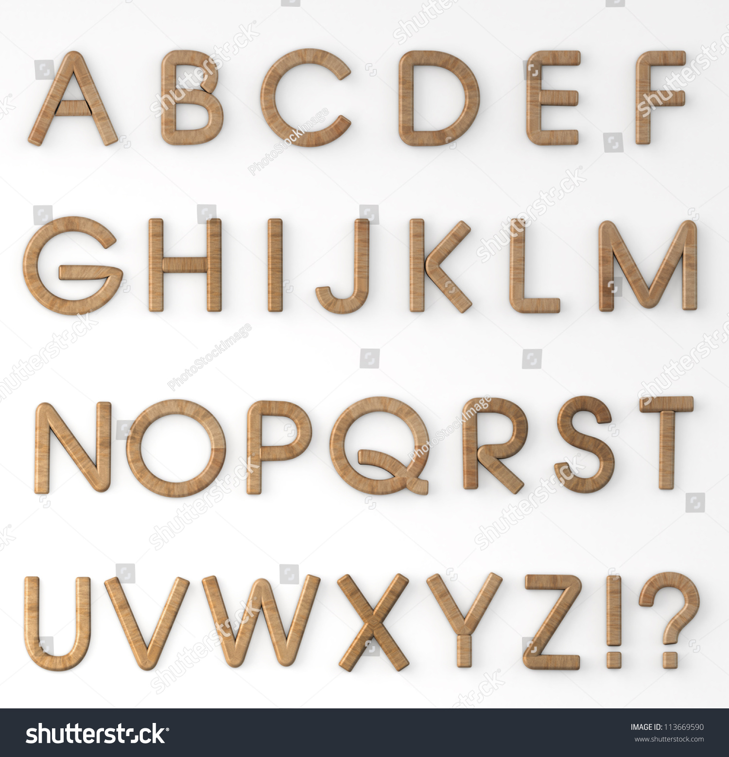 Wood Alphabet Stock Photo 113669590 : Shutterstock