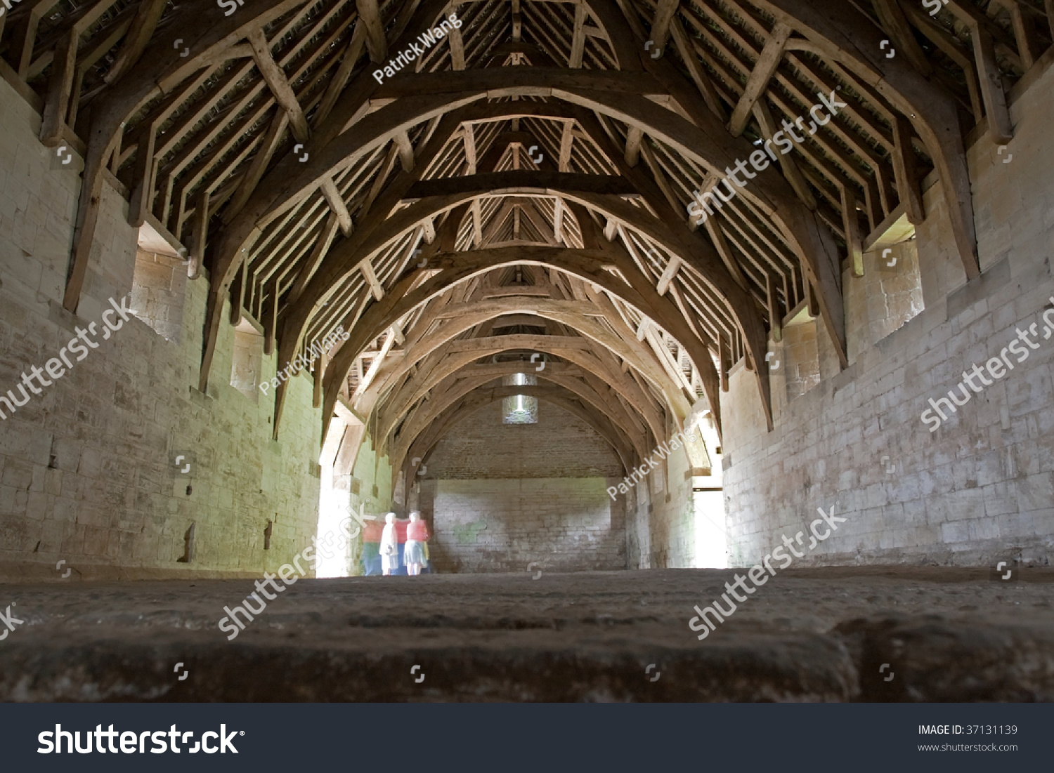 Wood Frames Inside Historical Tithe Barn Stock Photo Edit Now