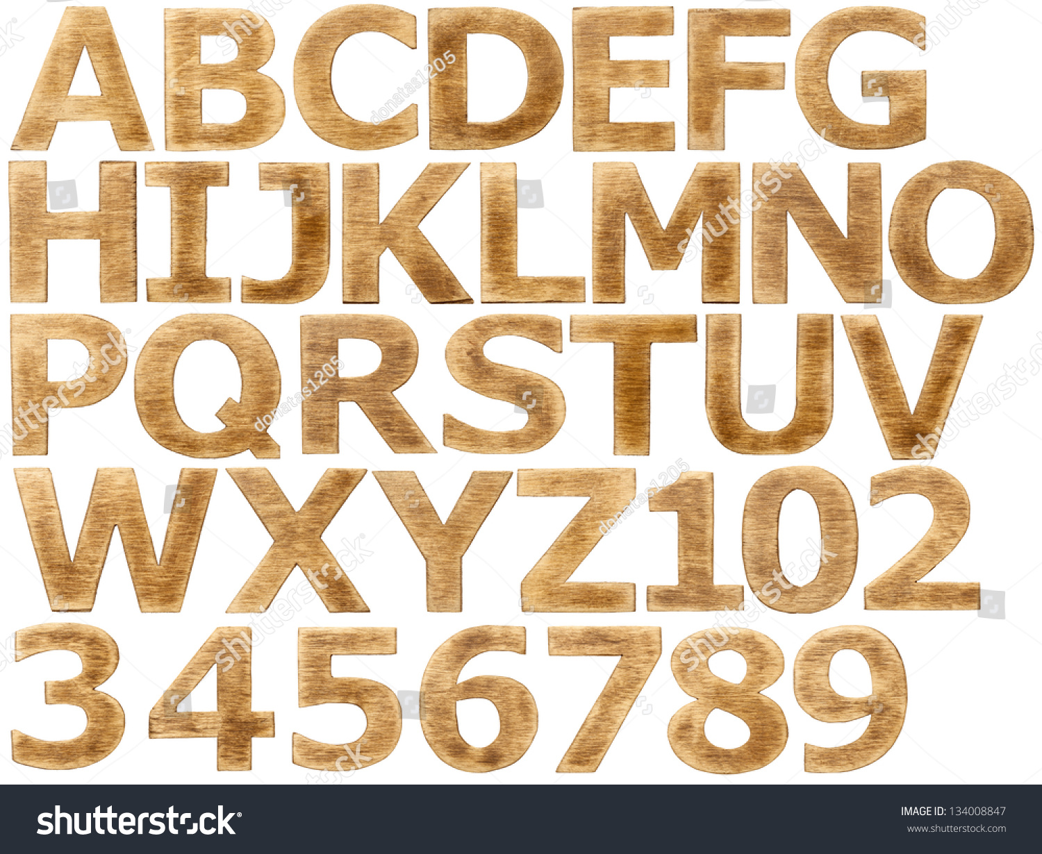 Wooden Alphabet Letters Numbers Stock Photo 134008847 - Shutterstock