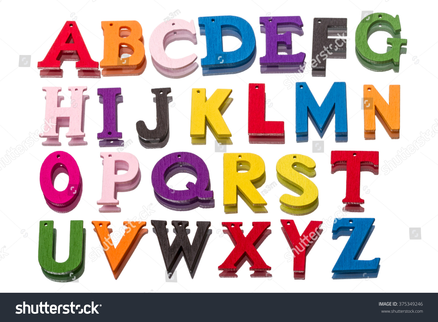 Wooden Alphabet Letters On The Mirror Isolated On White Background ...