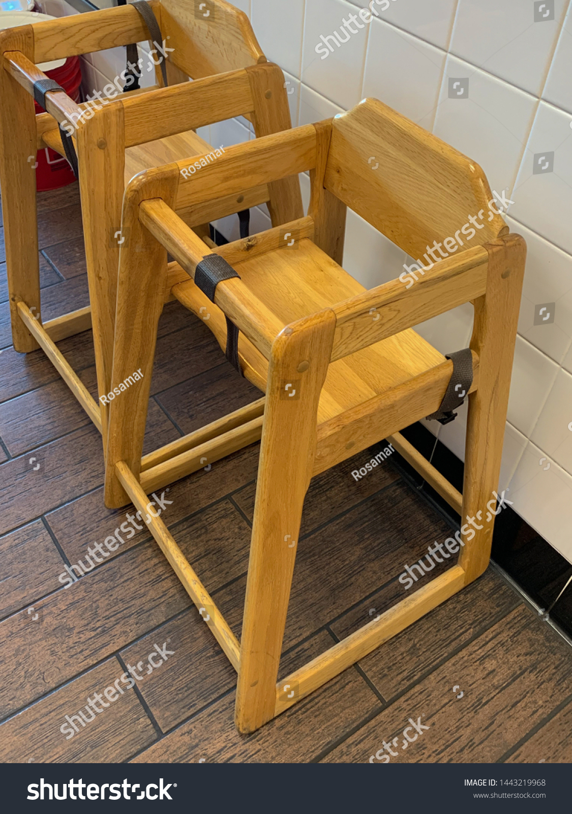 Wooden Baby Restaurant High Chair Security Stock Photo Edit Now