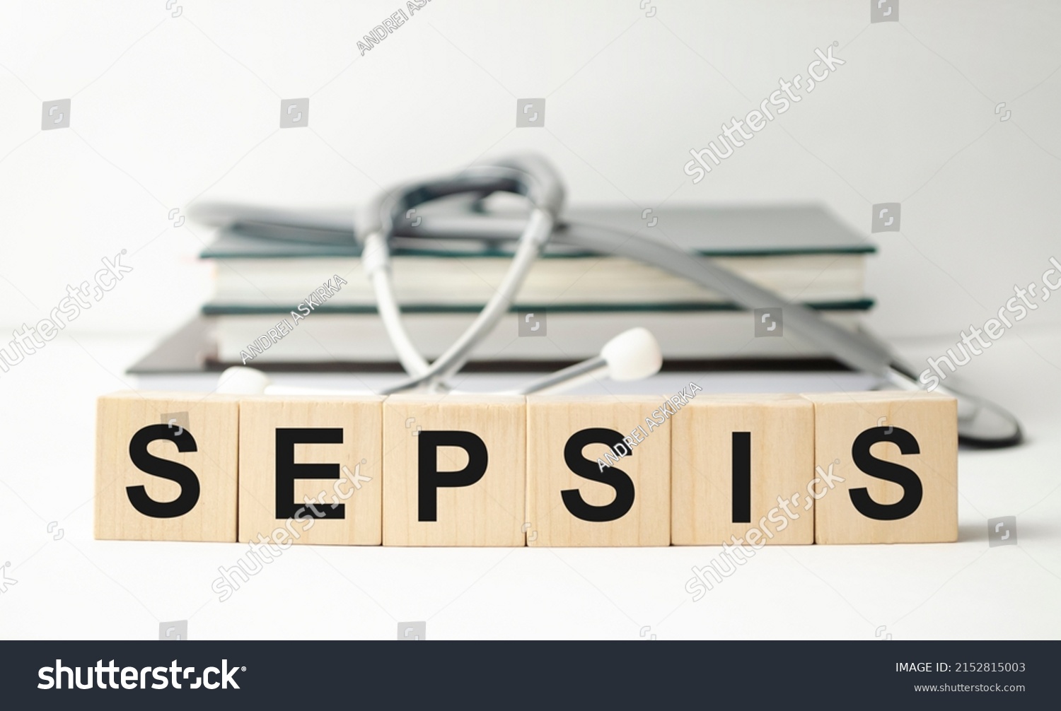 Wooden Block Form Word Sepsis Stethoscope Stock Photo 2152815003 ...