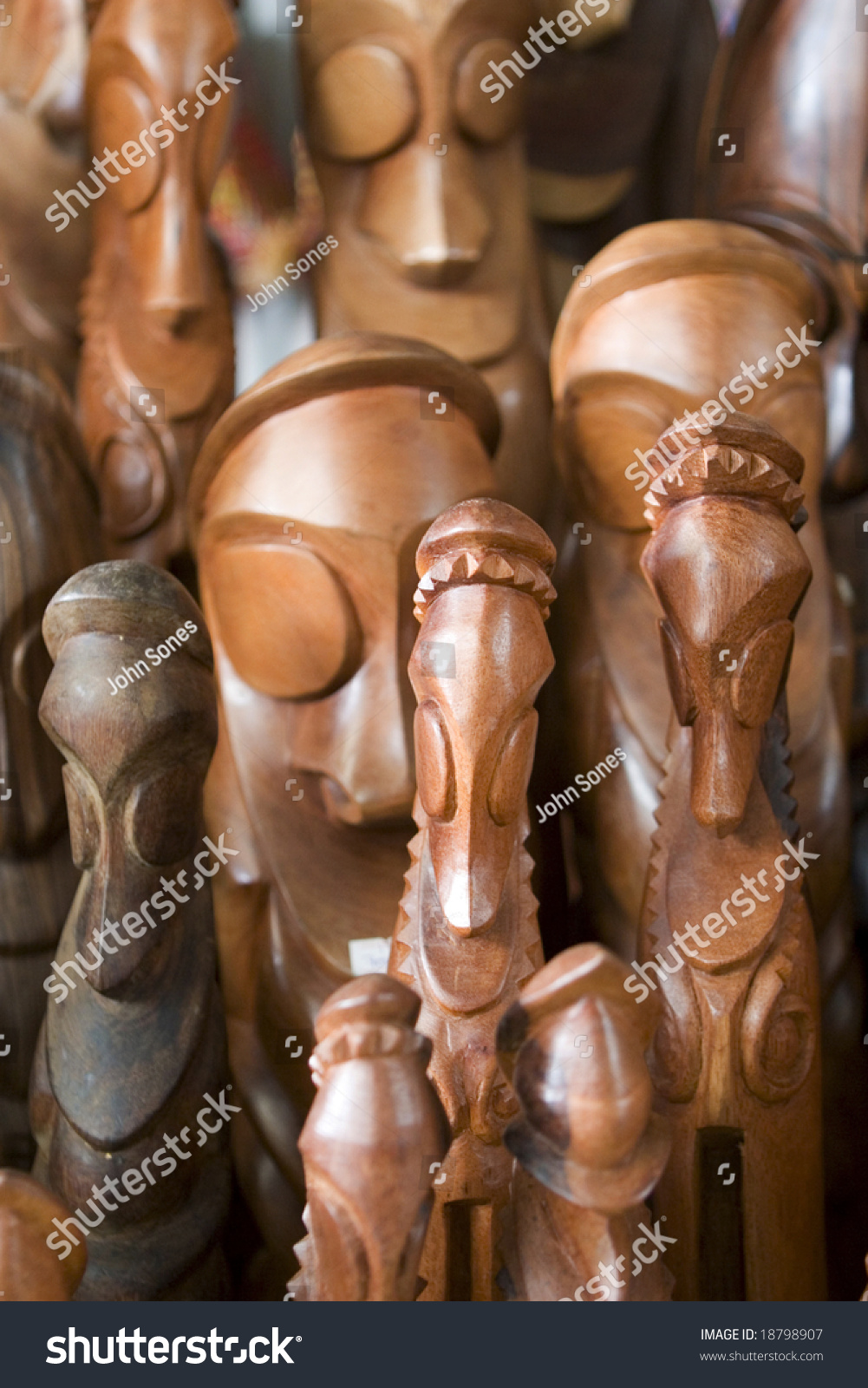 Wooden Carvings Or Tam Tams In Vanuatu Stock Photo 18798907 : Shutterstock