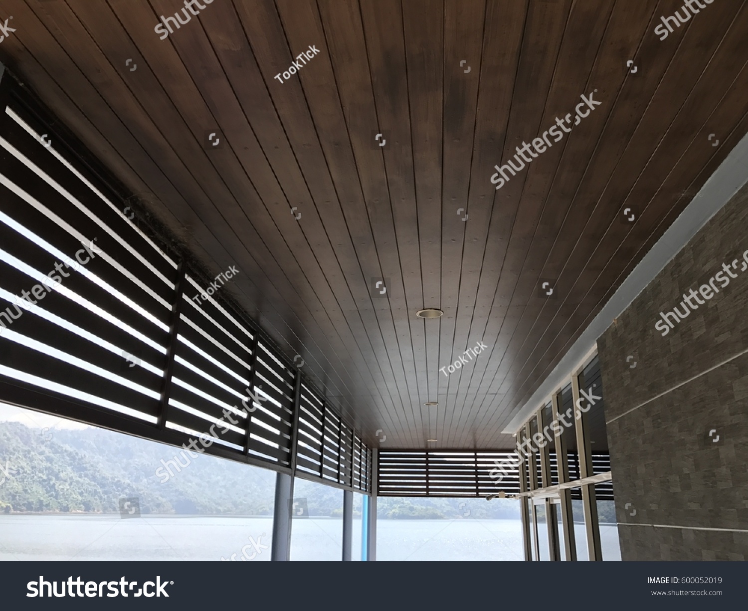 Wooden Ceilings Background Balcony Above Stock Photo Edit