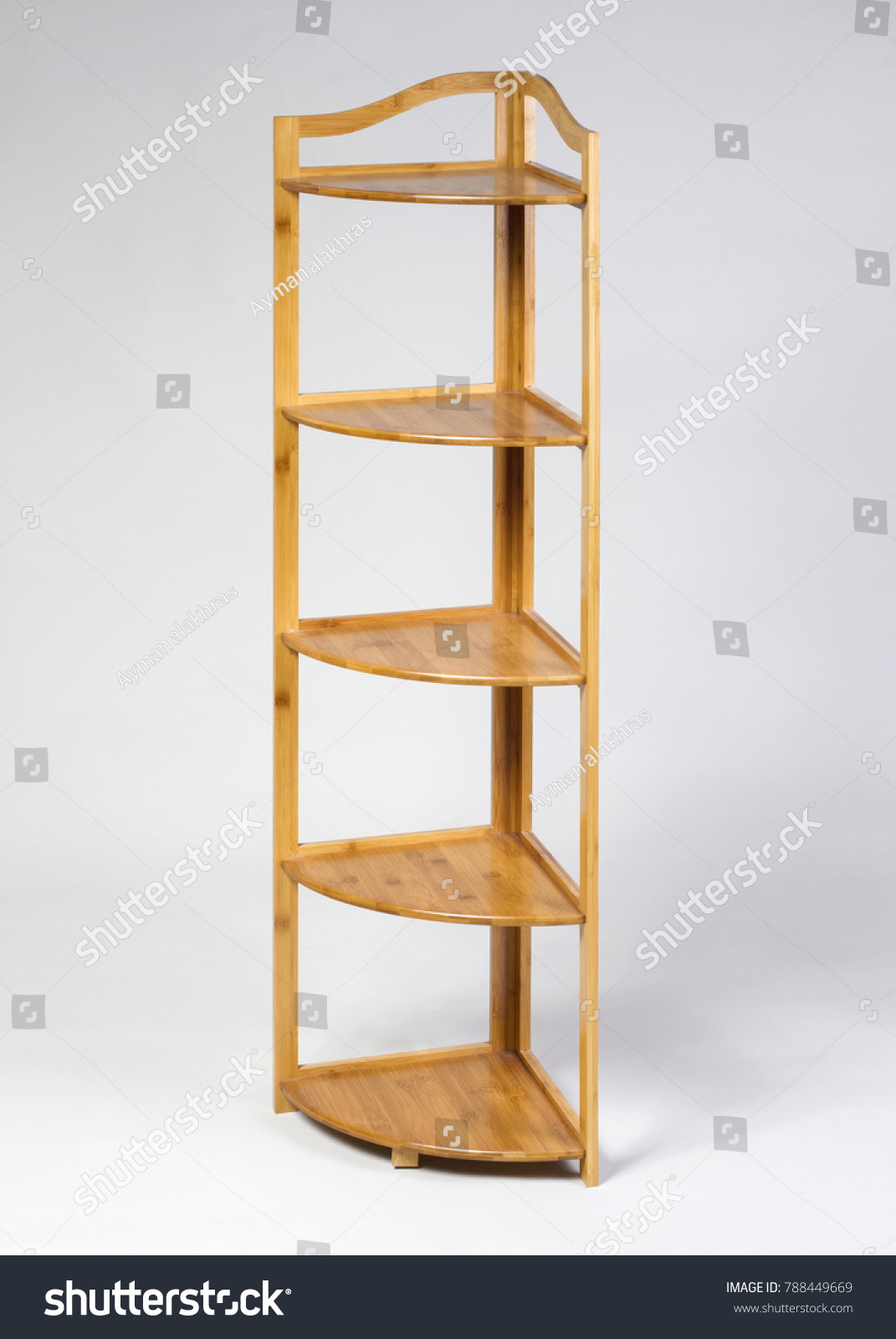 Wooden Corner Shelves Unit Isolated On Stock Photo Edit Now