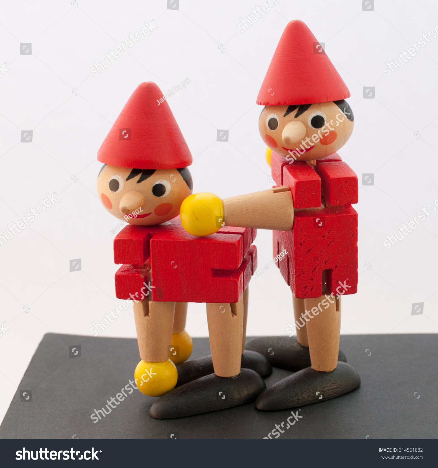 Wooden Dwarfs Positioned Sexually Suggestive Way Stock Photo 314501882 