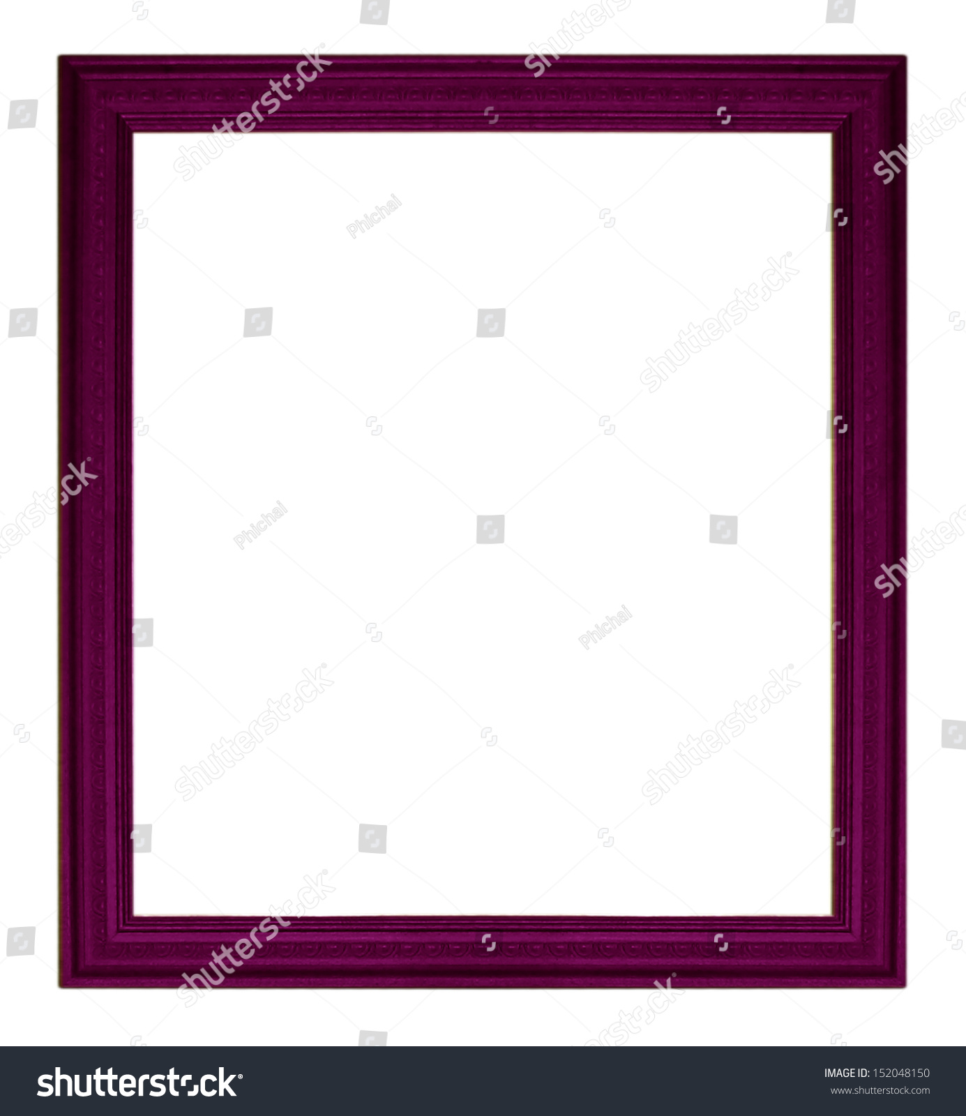 Wooden Frame Isolated On White Background Stock Photo 152048150