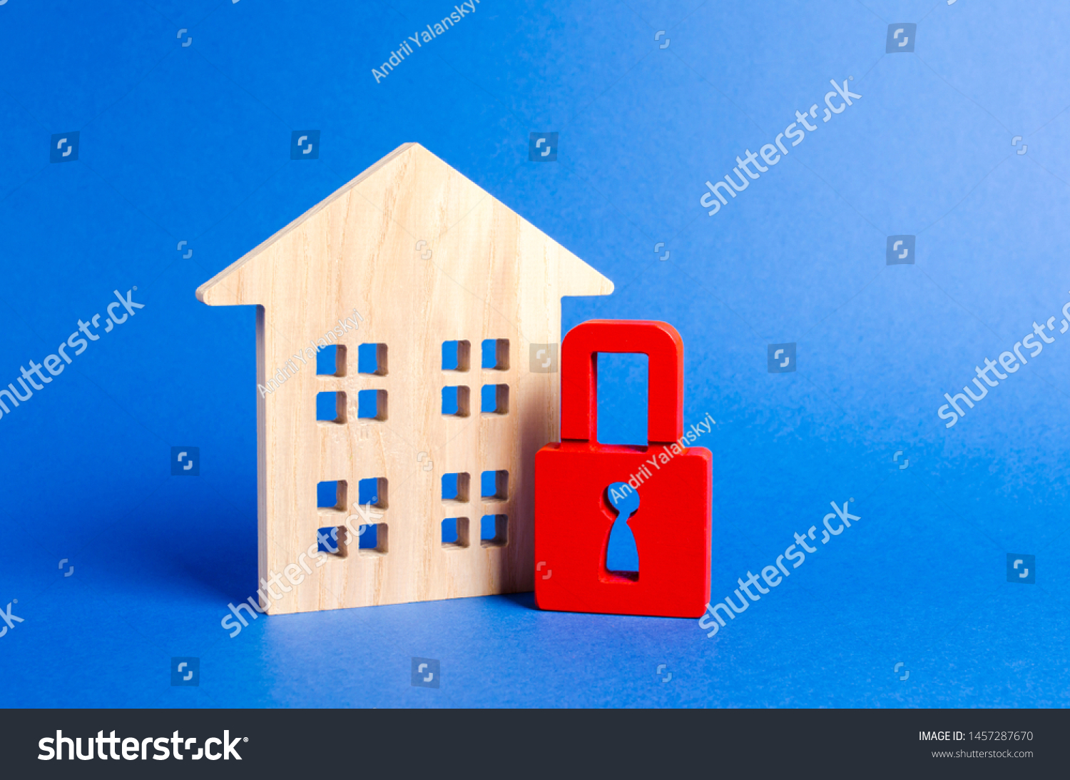 Wooden House Red Padlock Security Safety Stock Photo Edit Now