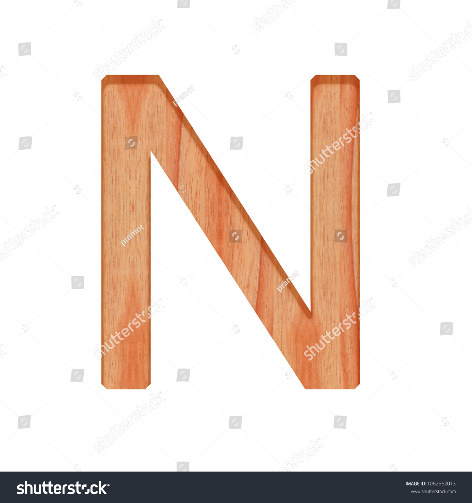 Wooden Letter Pattern Beautiful 3 D Isolated Stock Illustration