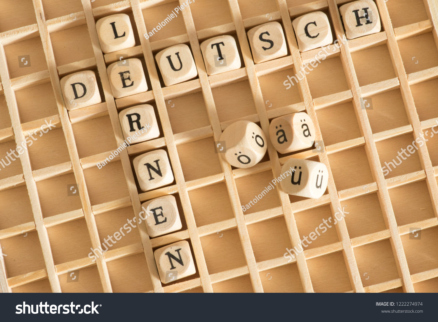Wooden Letters Crossword Puzzles German Words Stock Photo Edit Now 1222274974