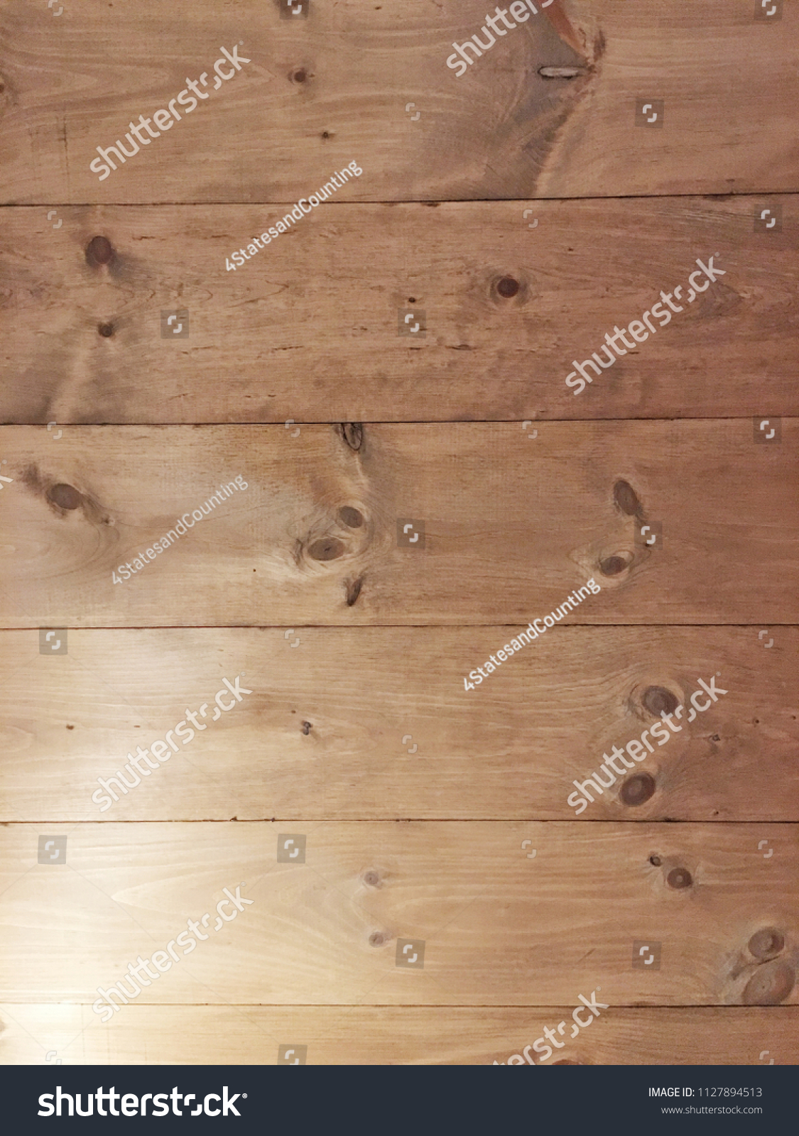 Wooden Pine Plank Ceiling Royalty Free Stock Image