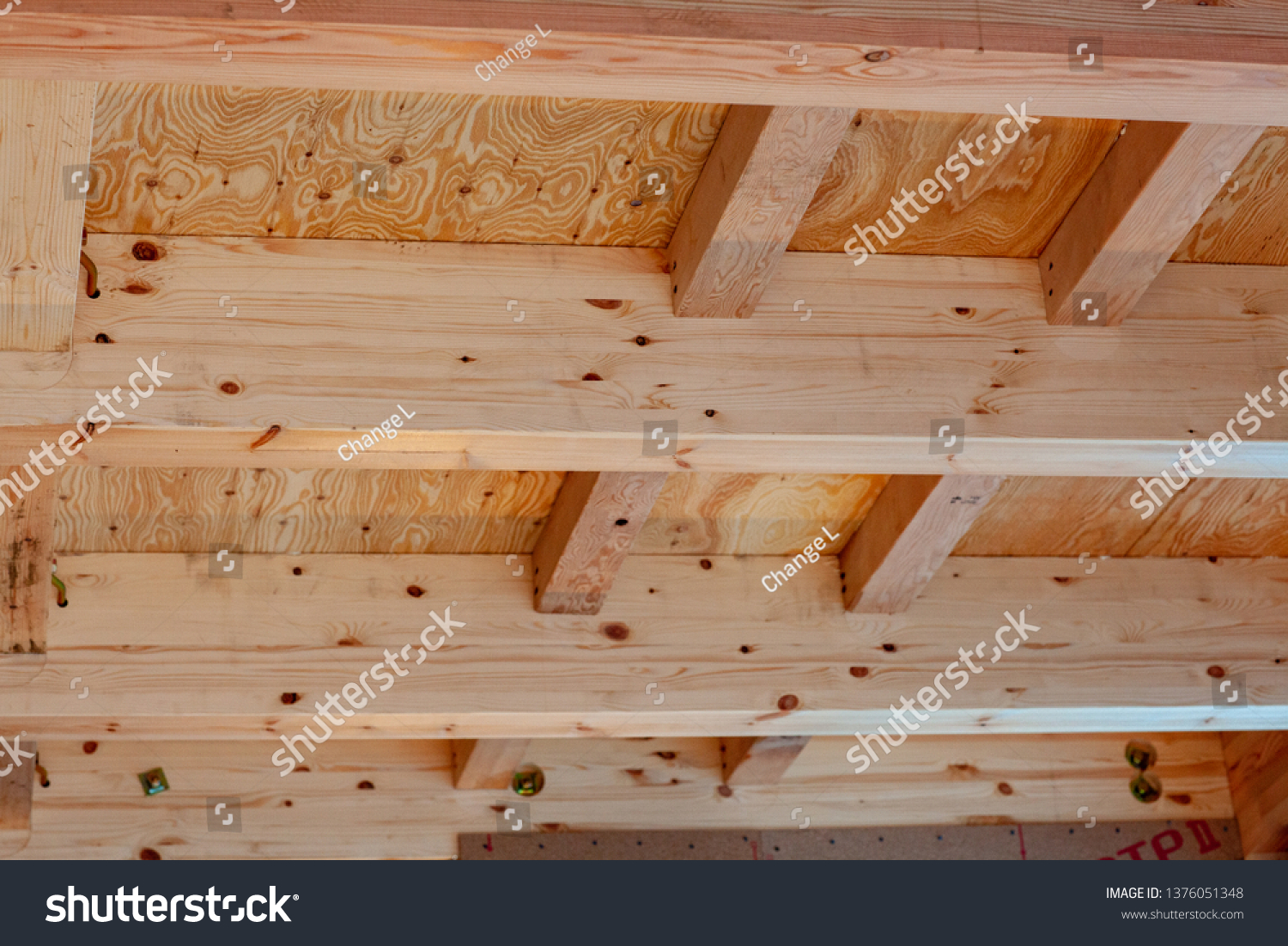 Wooden Planks Lining Boards Construction Works Stock Photo