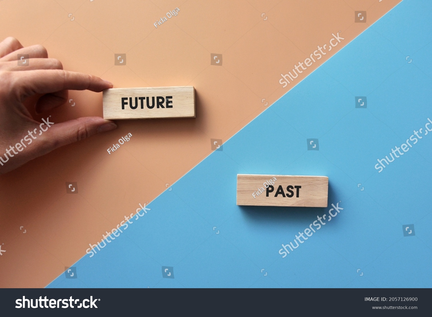 Wooden Plates Inscriptions Past Future Symbol Stock Photo (Edit Now ...