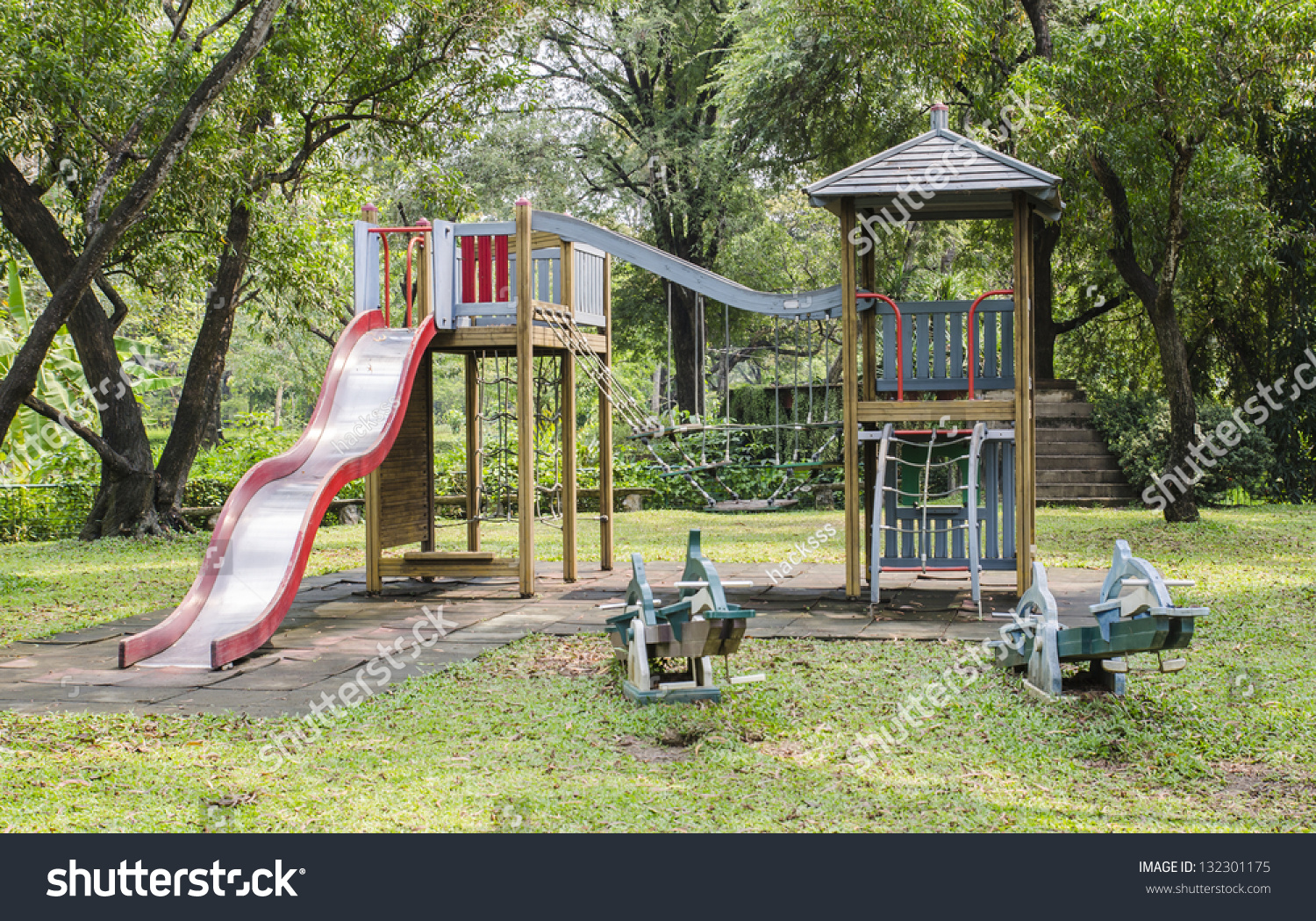 wooden play area for garden