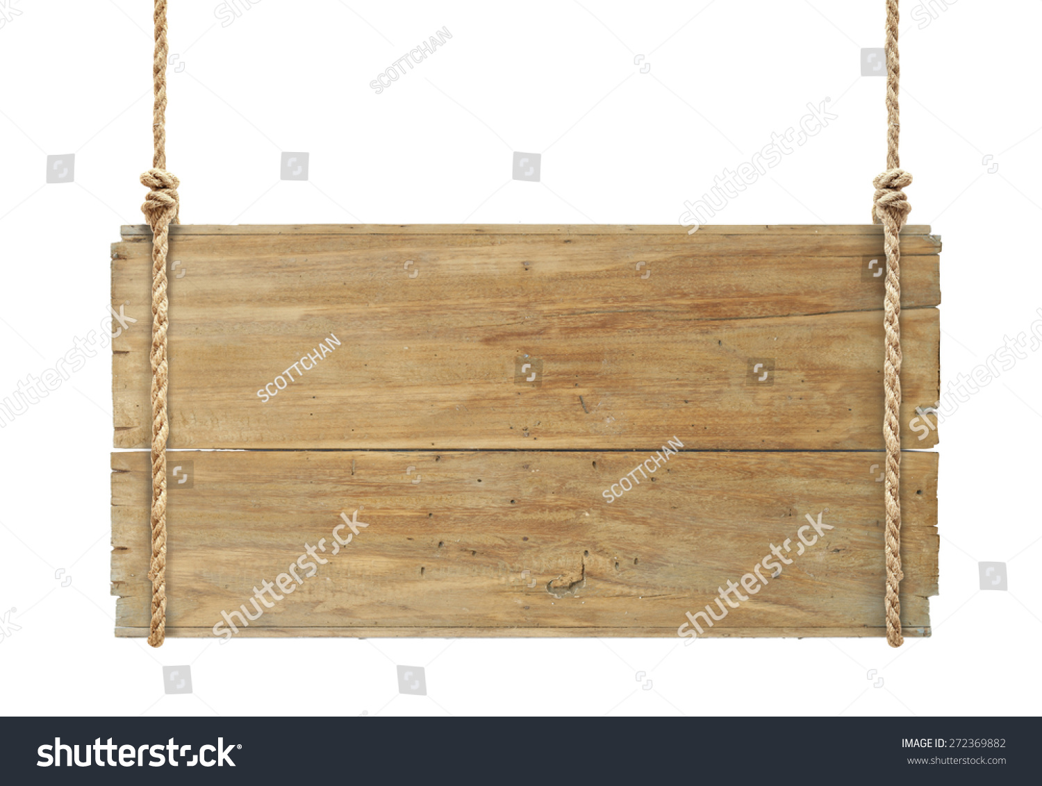 Wooden Sign Hanging On A Rope Isolated Stock Photo 272369882 : Shutterstock