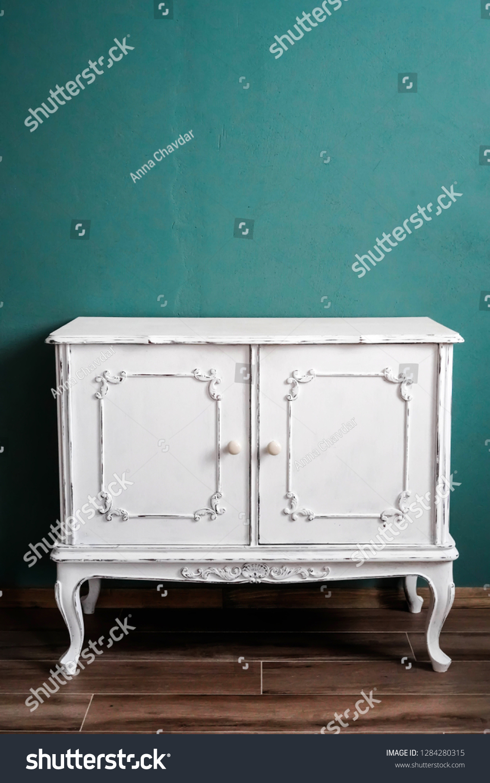 Wooden Vintage Dresser Ancient White Commode Stock Photo Edit Now