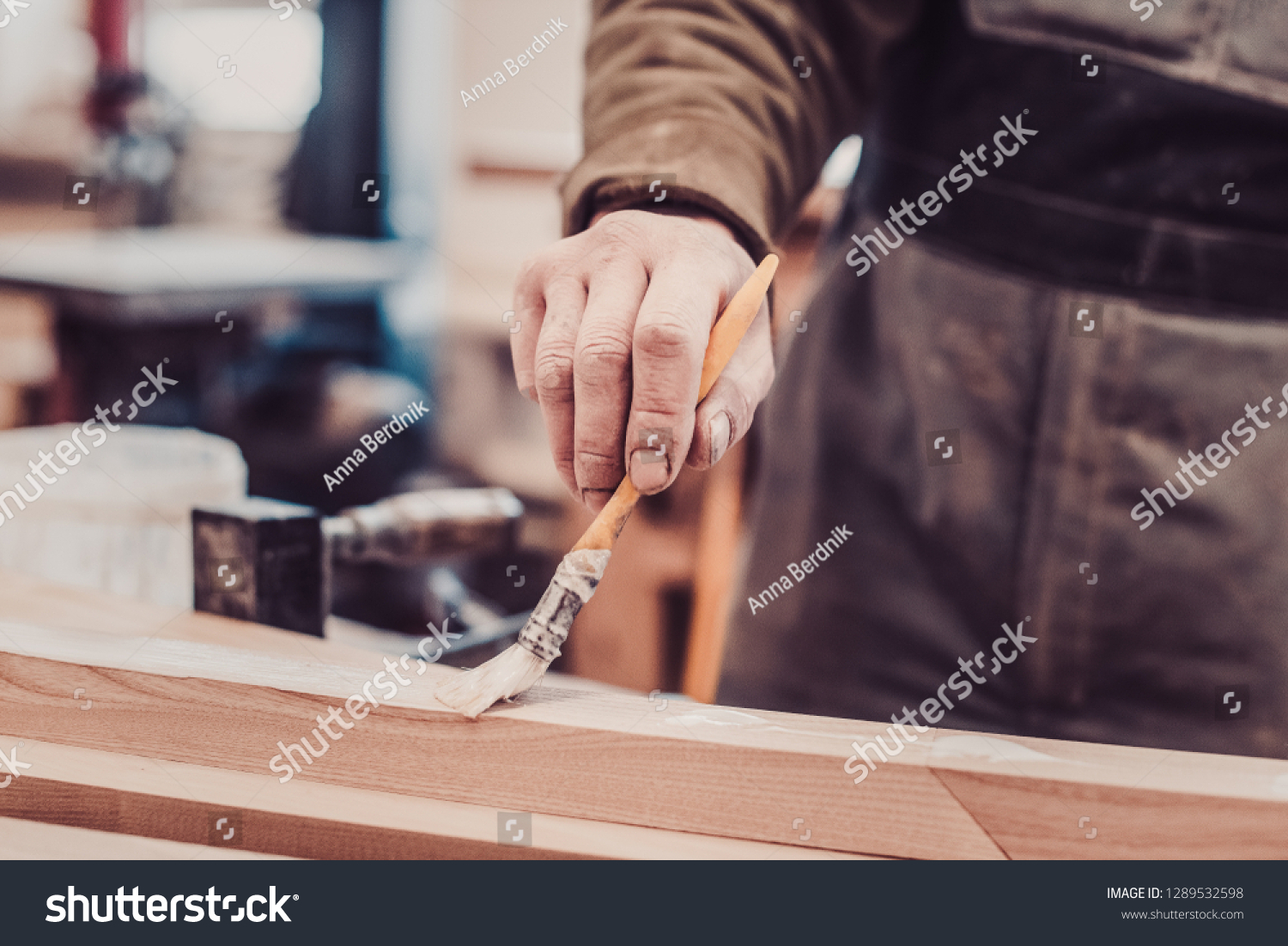 Woodwork Furniture Making Concept Carpenter Stock Photo