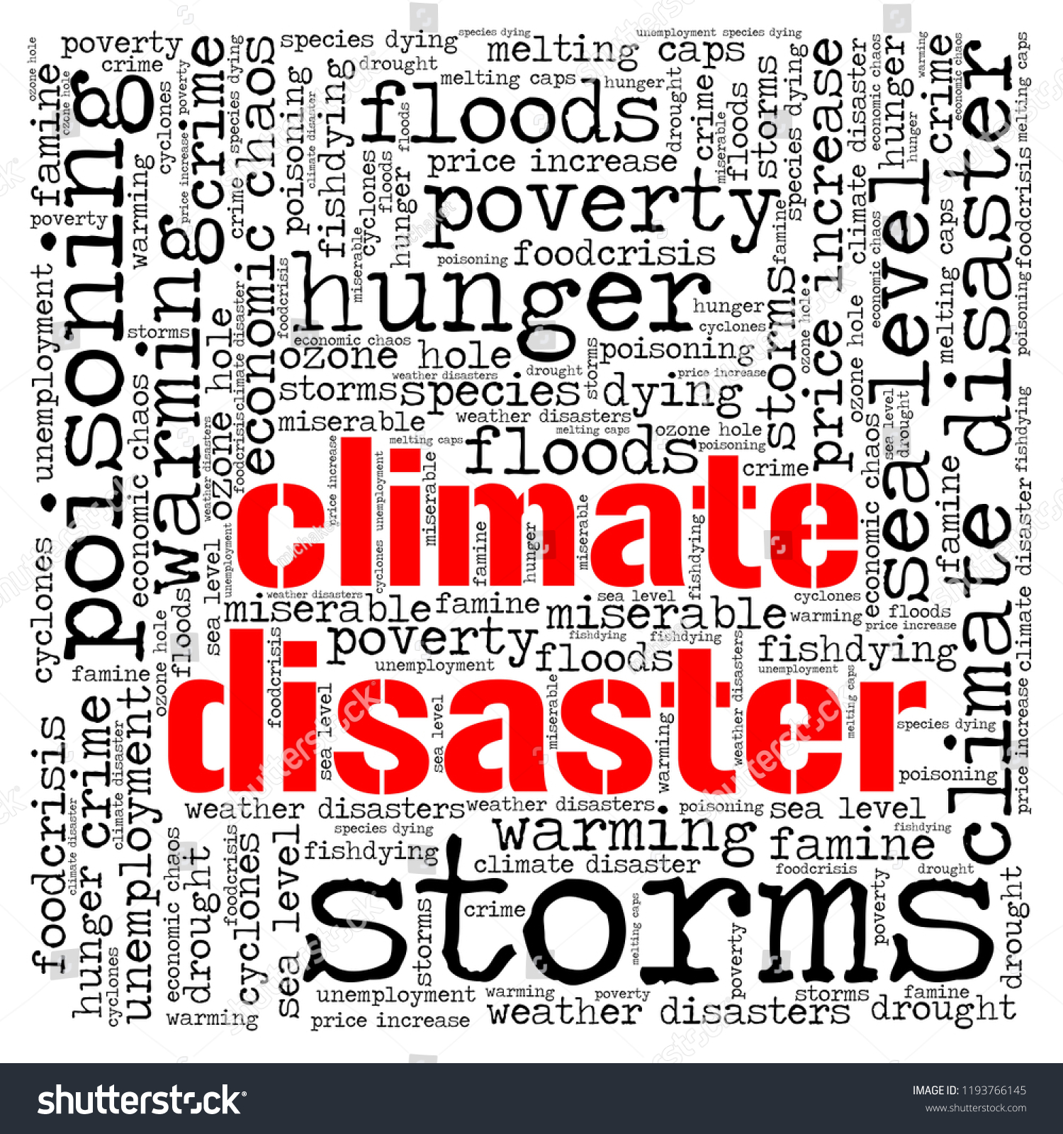 Word Cloud Climate Disaster Stock Illustration 1193766145 