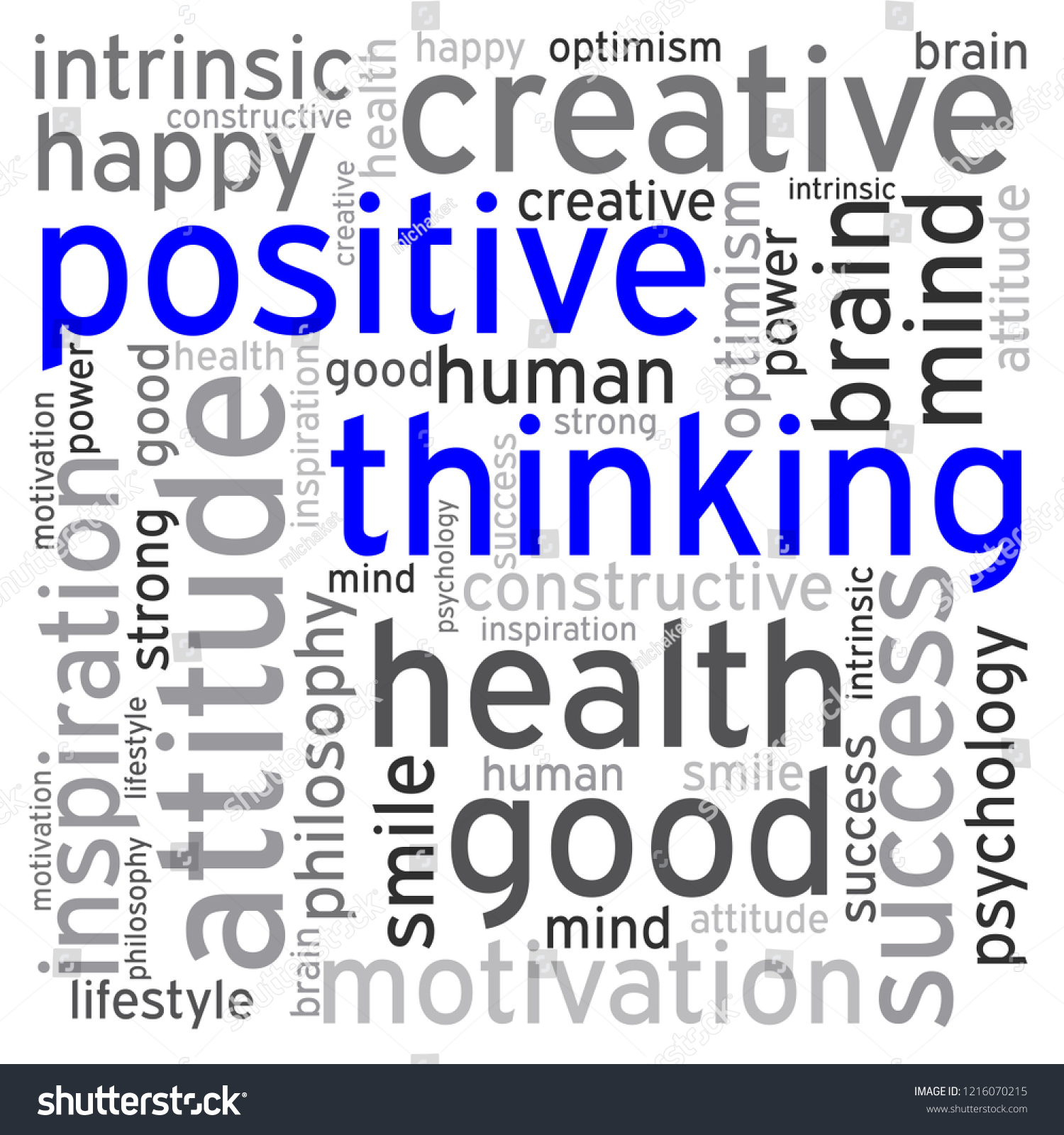 Word Collage Positive Thinking Stock Illustration 1216070215 | Shutterstock