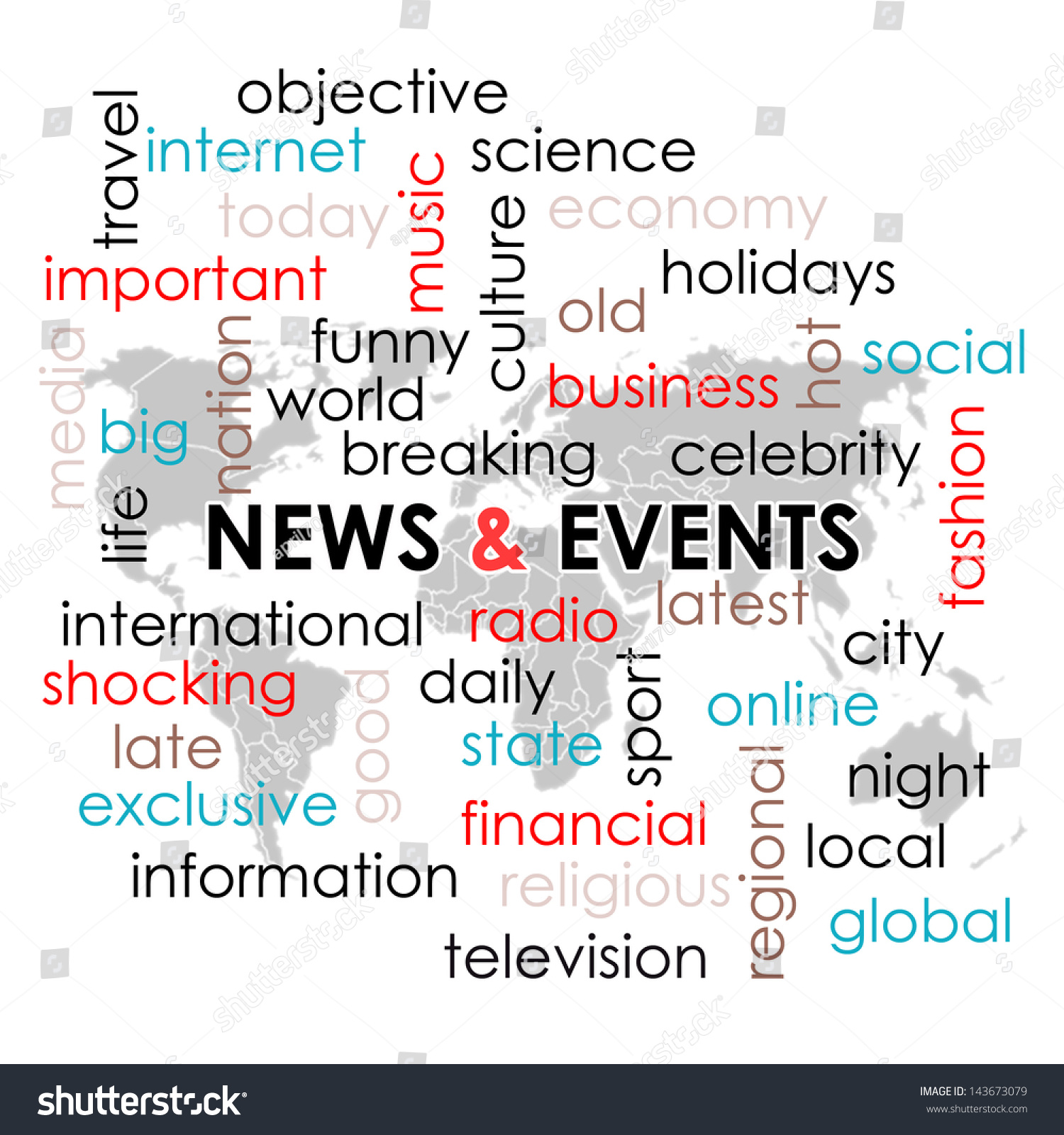 Word Collage News Headline Keyword Text Stock Illustration 143673079 ...