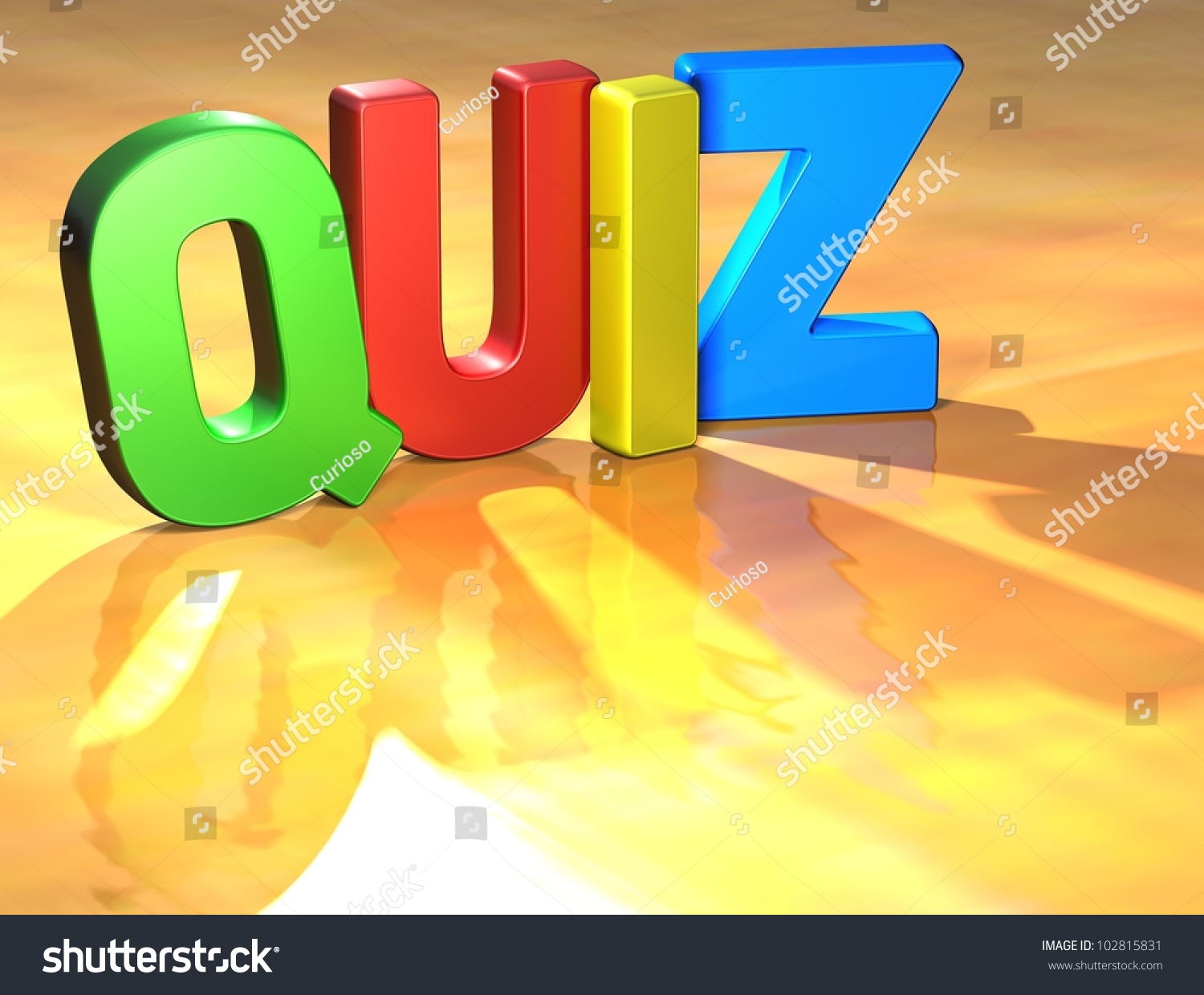 Word Quiz On Yellow Background High Stock Illustration 102815831