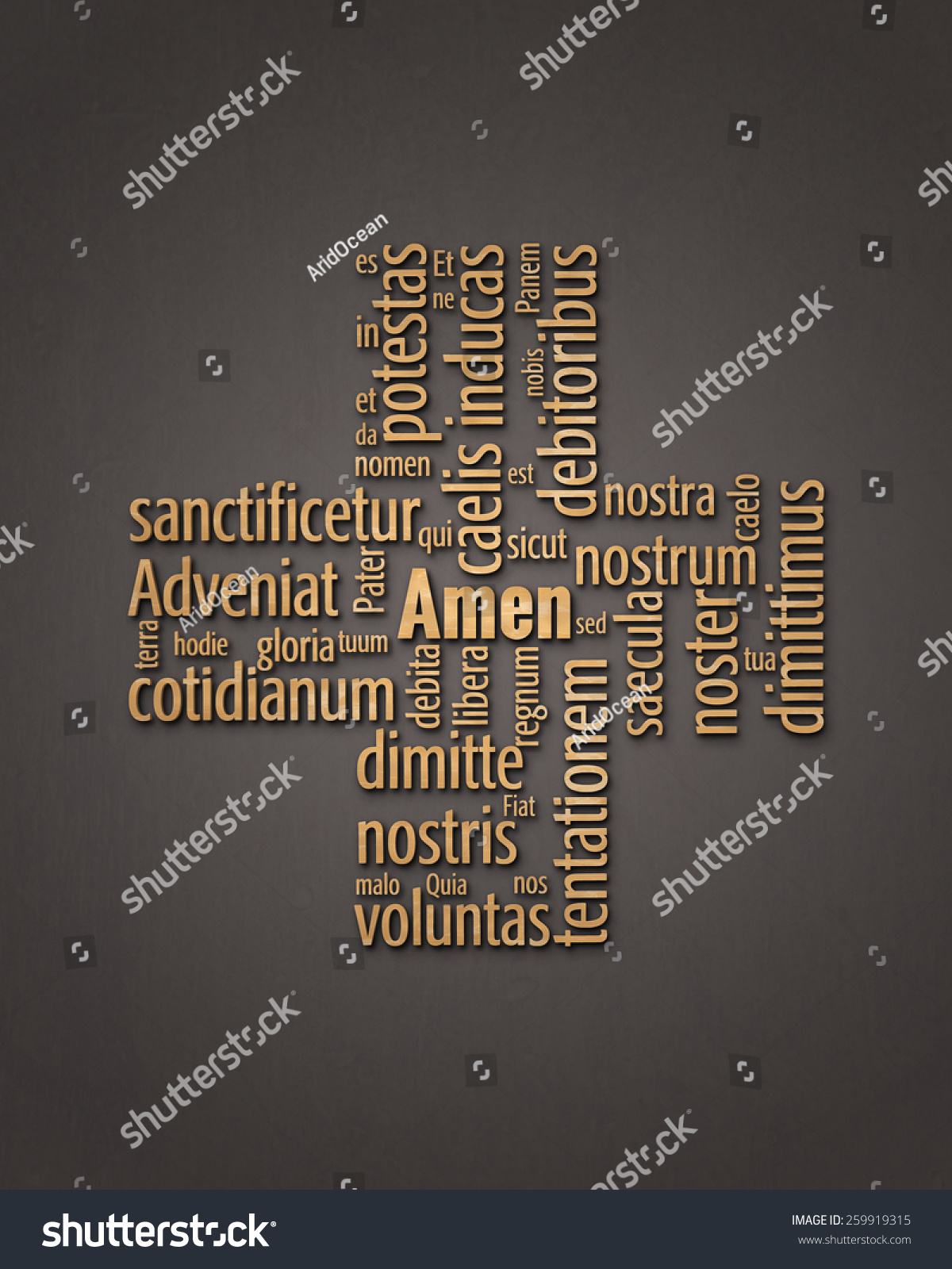 Words Lords Prayer Latin Word Cloud Stock Illustration 259919315