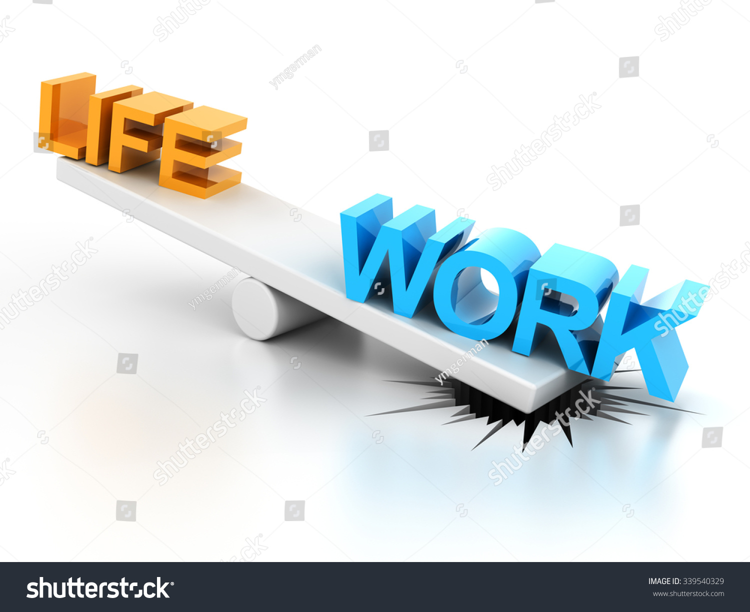 Work Life Balance Concept 3d Render Stock Illustration 339540329