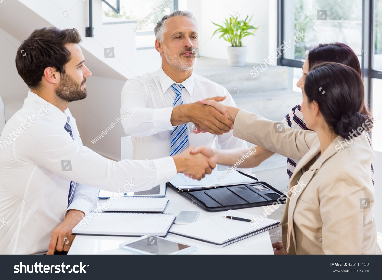 Workers Are Holding Their Hands At Work Stock Photo 436111150 ...