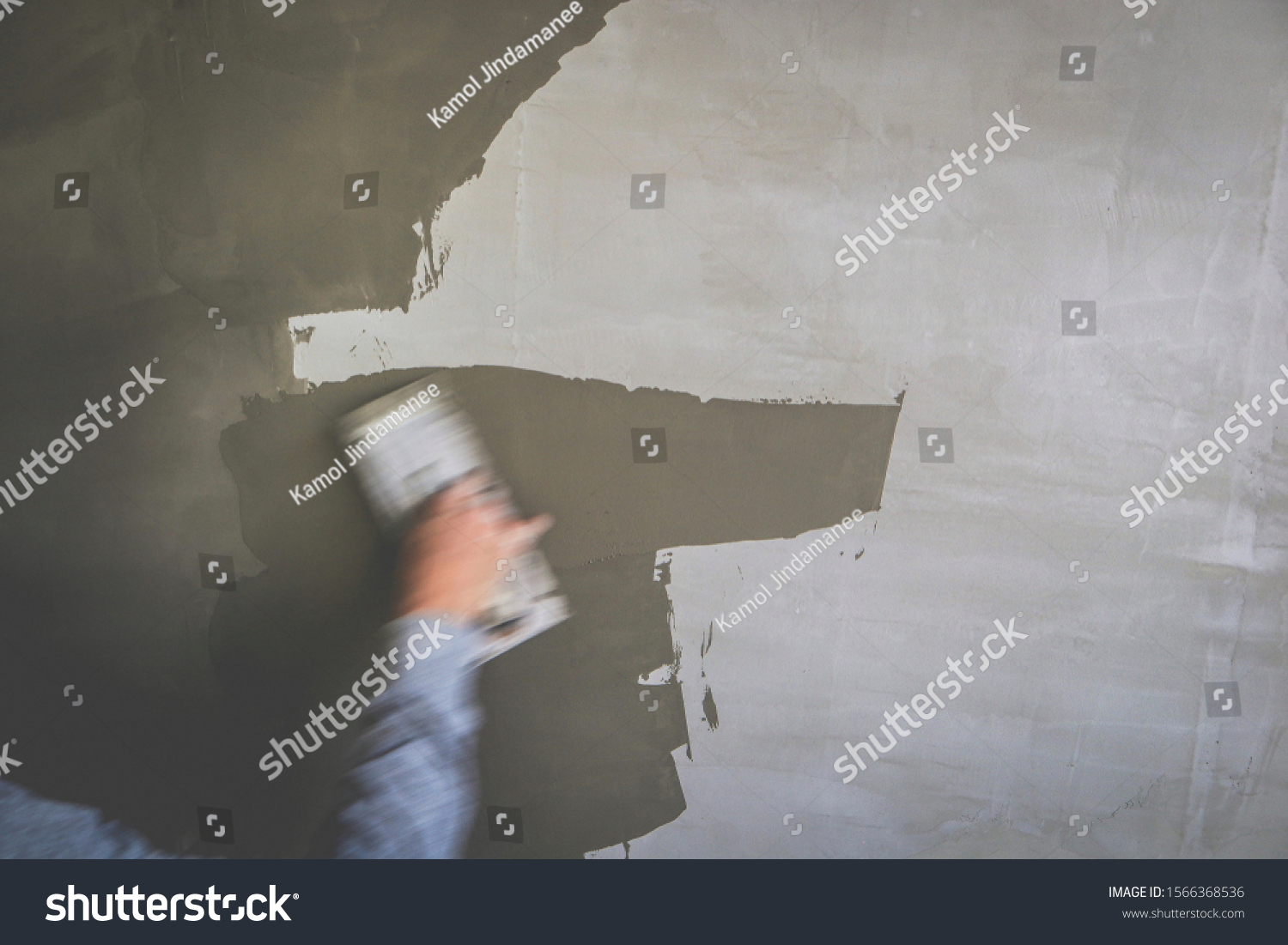 Workers Plastering Walls Plaster Skim Coat Stock Photo 1566368536 Shutterstock