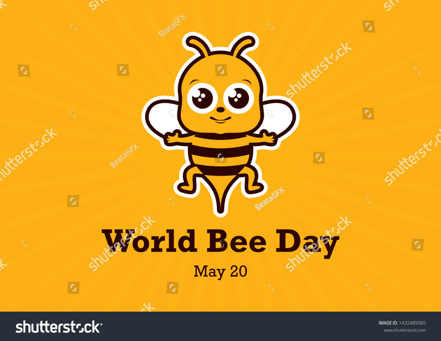 World Bee Day Illustration Bee Cartoon Stock Illustration 1432489385