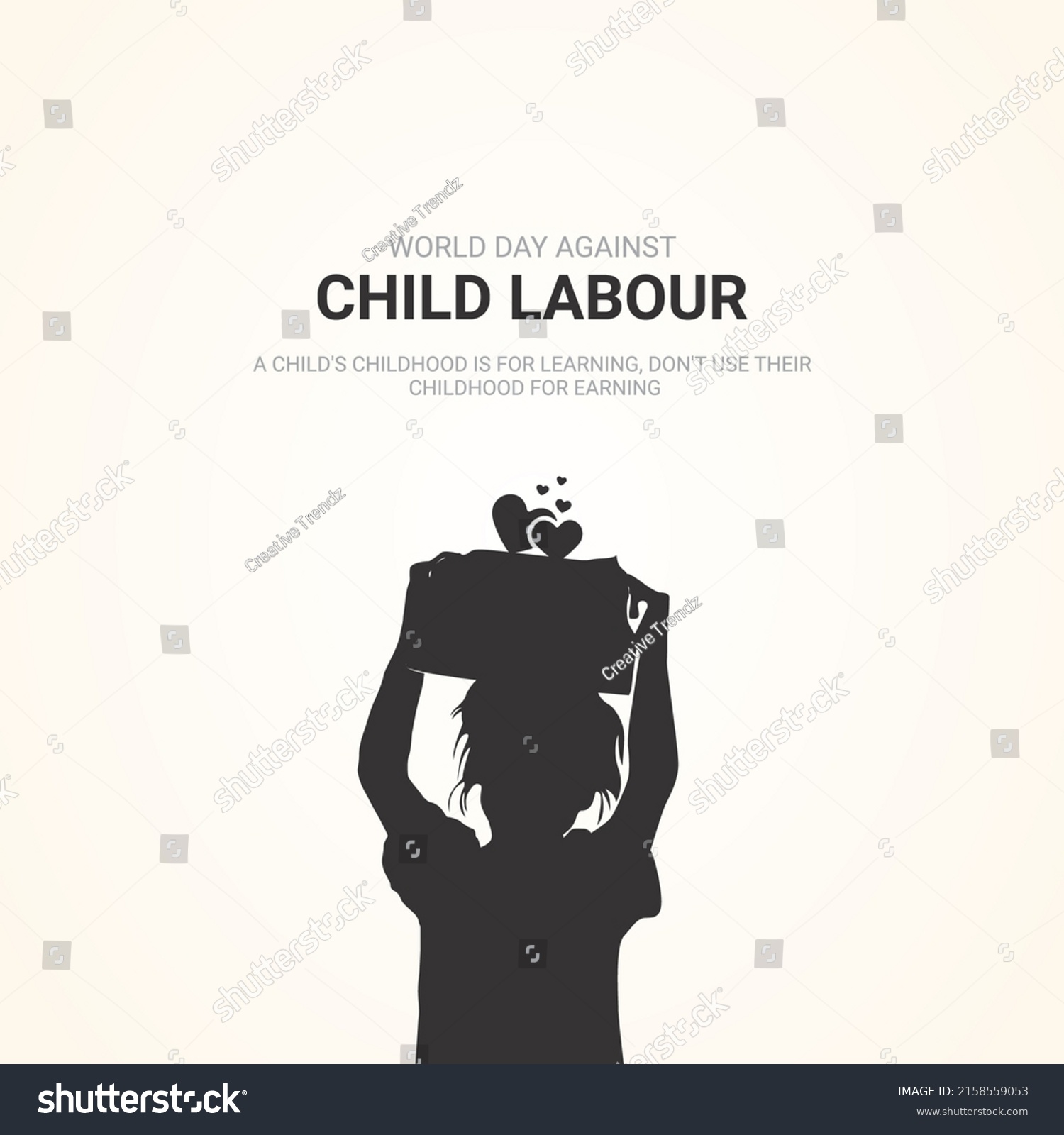 World Day Against Child Labor Creative Stock Illustration 2158559053 ...