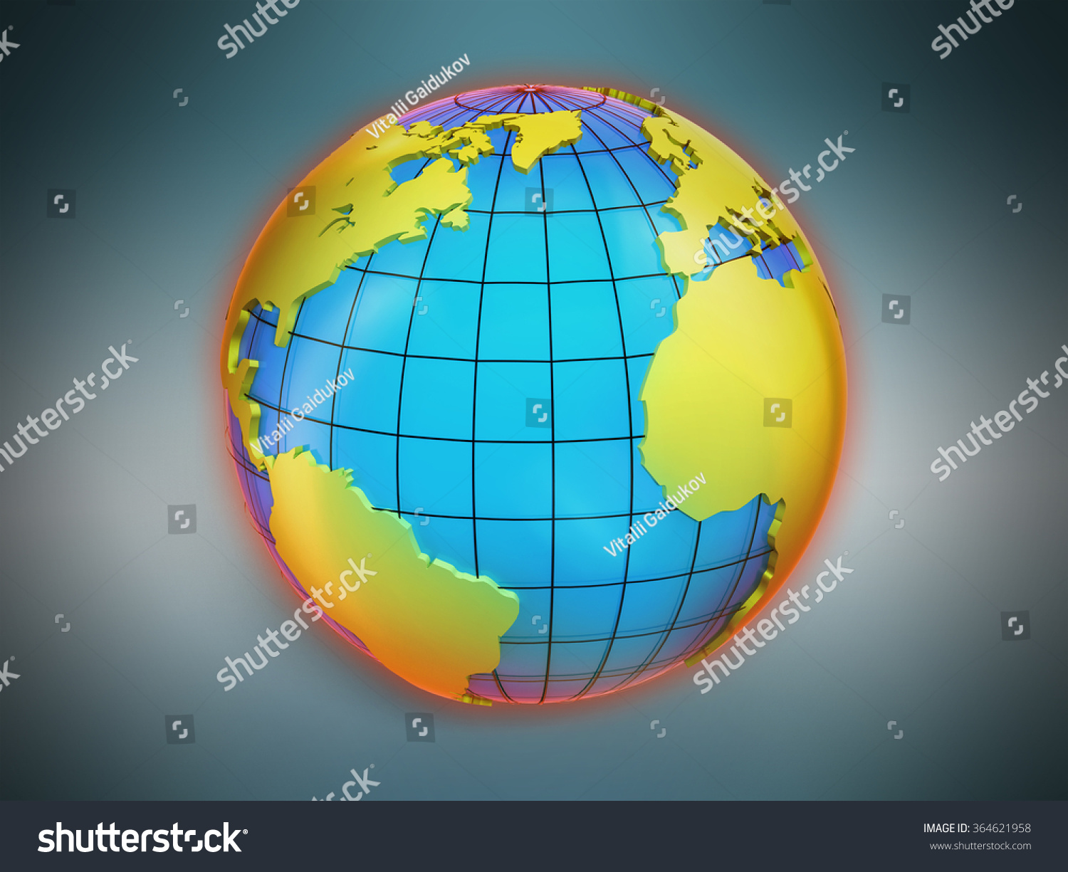 World Globe Maps Stock Illustration 364621958